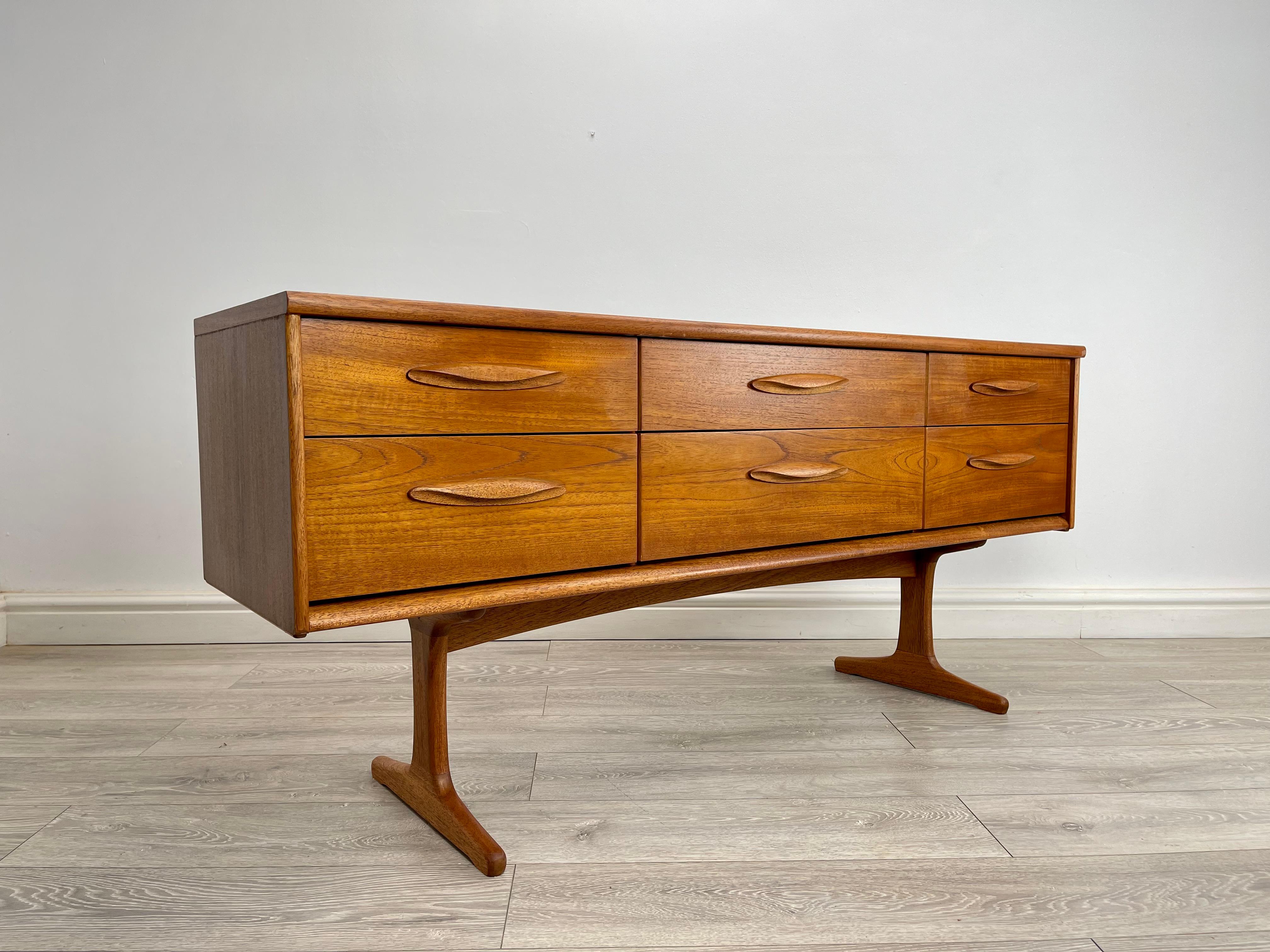 20th Century Mid Century Teak Chest Of Drawers  For Sale
