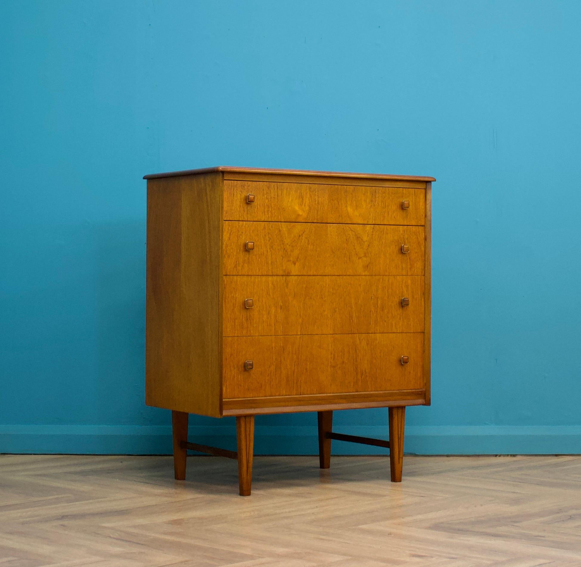 British Mid-Century Teak Chest of Drawers from Homeworthy, 1970s For Sale
