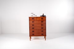 Mid Century Teak Chest of Drawers, Scandinavian Modern Dresser, 1960s