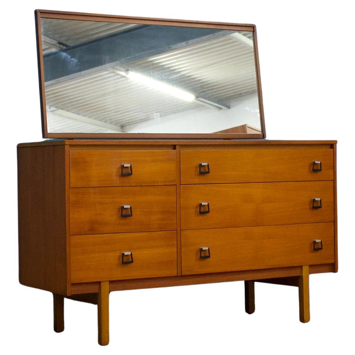 Mid Century Teak Chest of Dressing Chest or Compact Sideboard From Symbol, 1960s For Sale