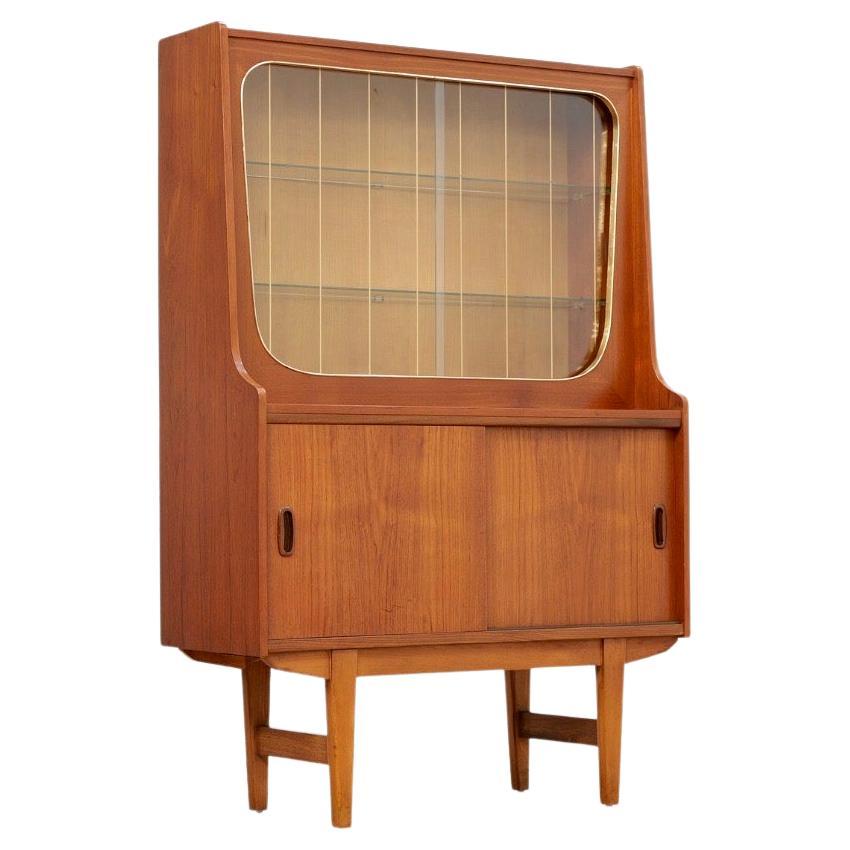 Mid Century Teak China Display Cabinet
