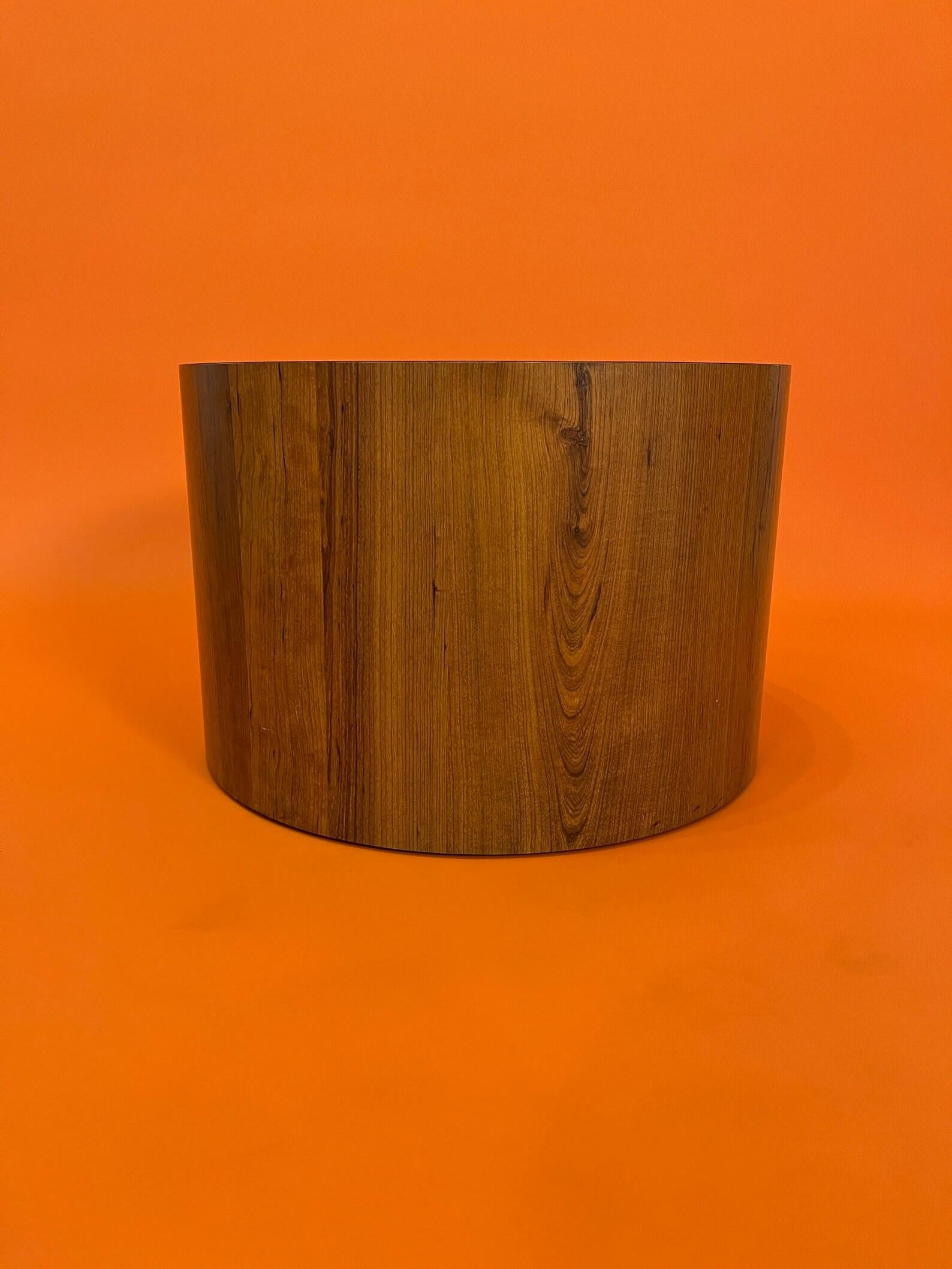 Mid-20th Century Midcentury Teak Circle Drum Shaped Coffee Table End Table 1970s circa For Sale