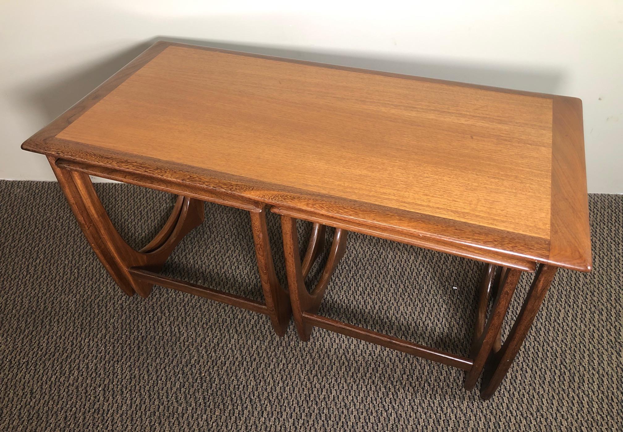 Mid-Century Modern Midcentury Teak Coffee and Nesting Table Set by G Plan For Sale