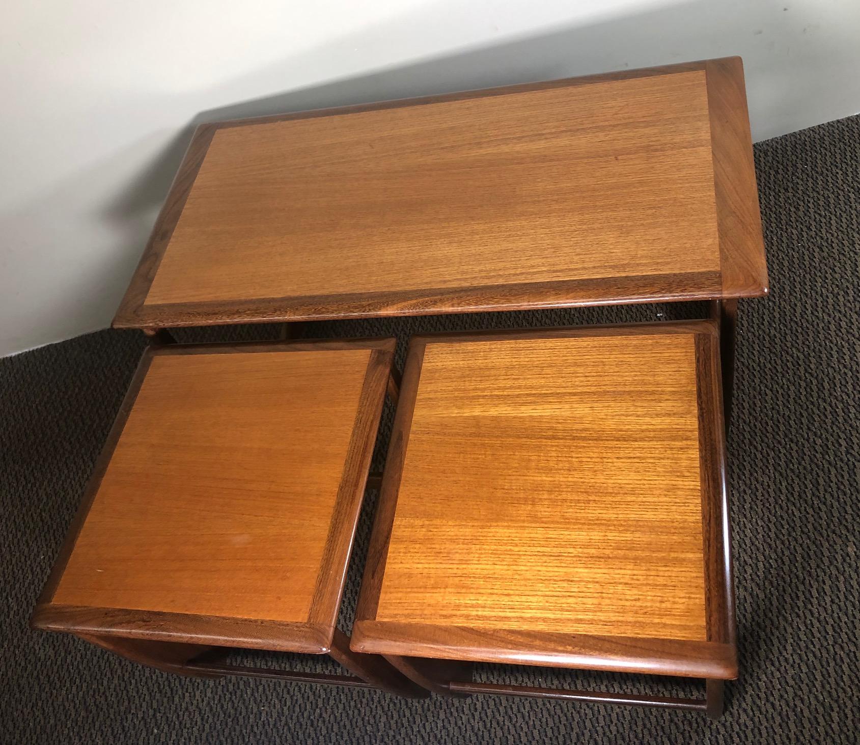 English Midcentury Teak Coffee and Nesting Table Set by G Plan For Sale