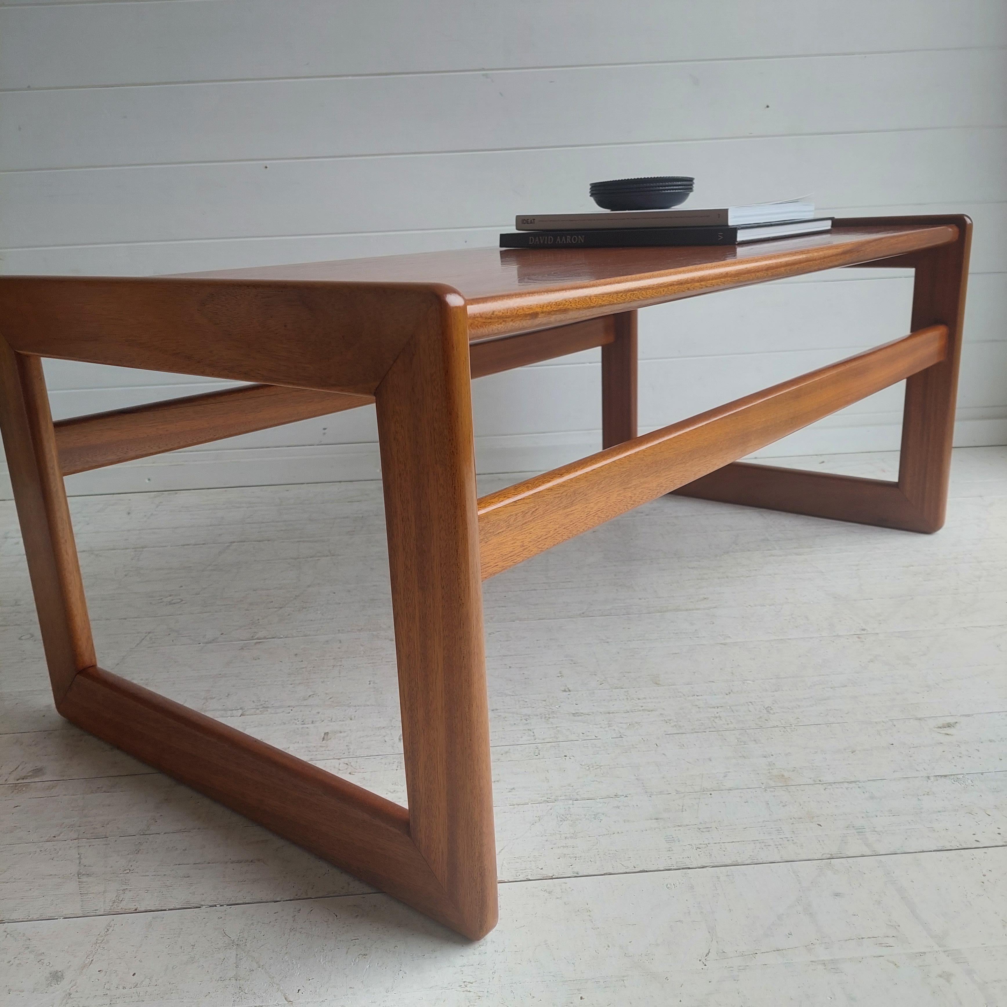 European Mid Century teak coffee table,  Arne Hovmand Olsen style, 60s 70s