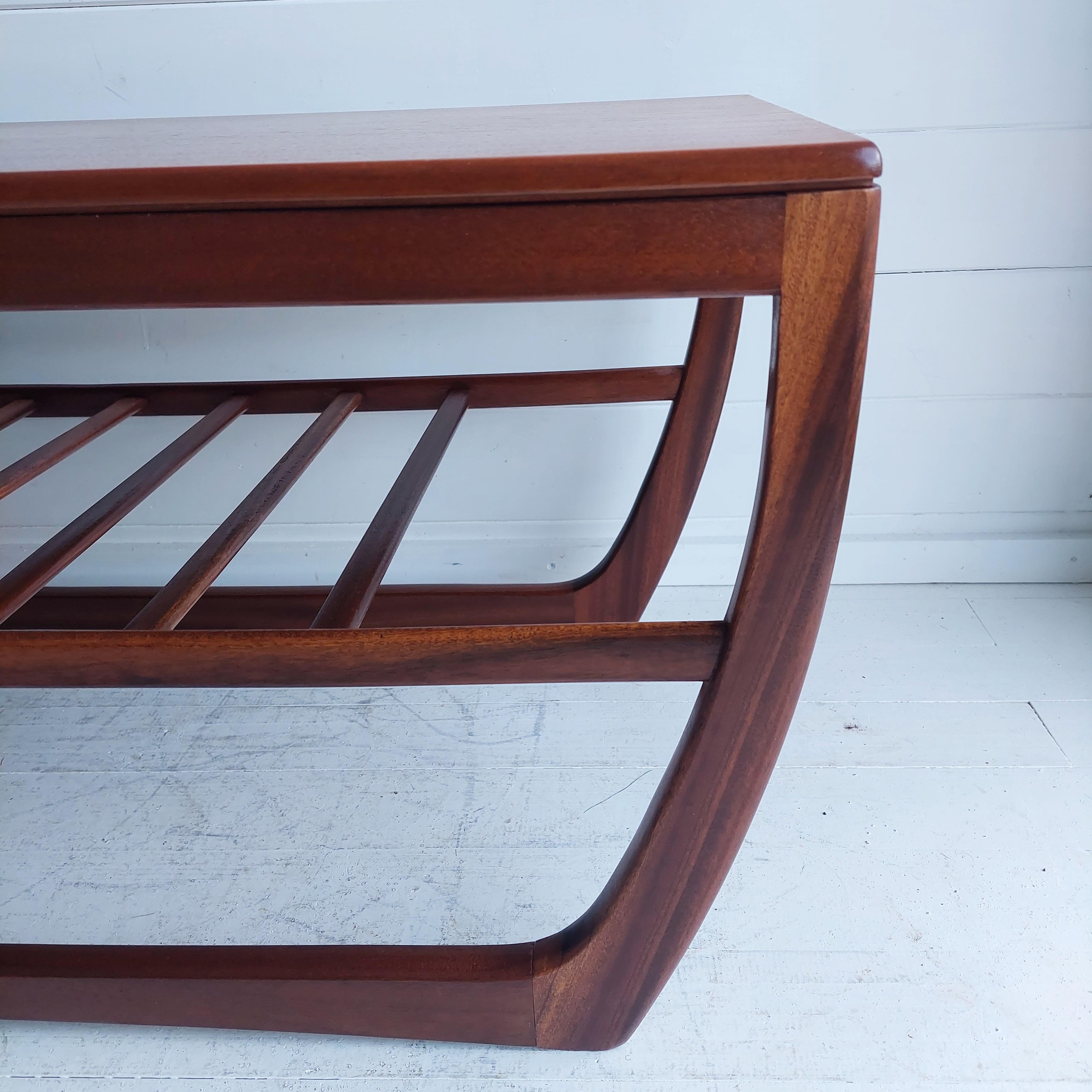 Mid Century Teak Coffee Table By Beithcraft Magazine Ladder Shelf, Dabish style  5
