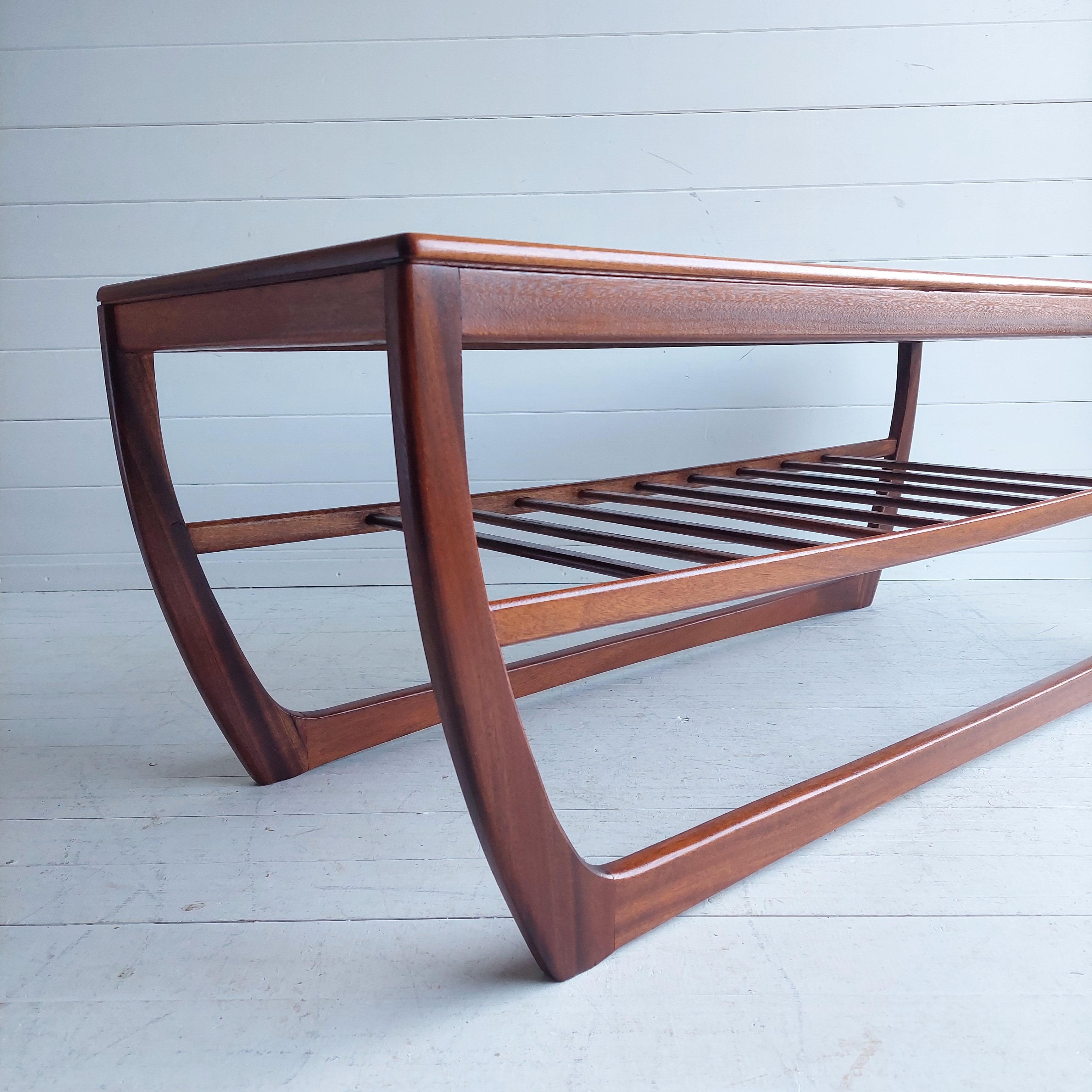 Mid Century Teak Coffee Table By Beithcraft Magazine Ladder Shelf, Dabish style  6
