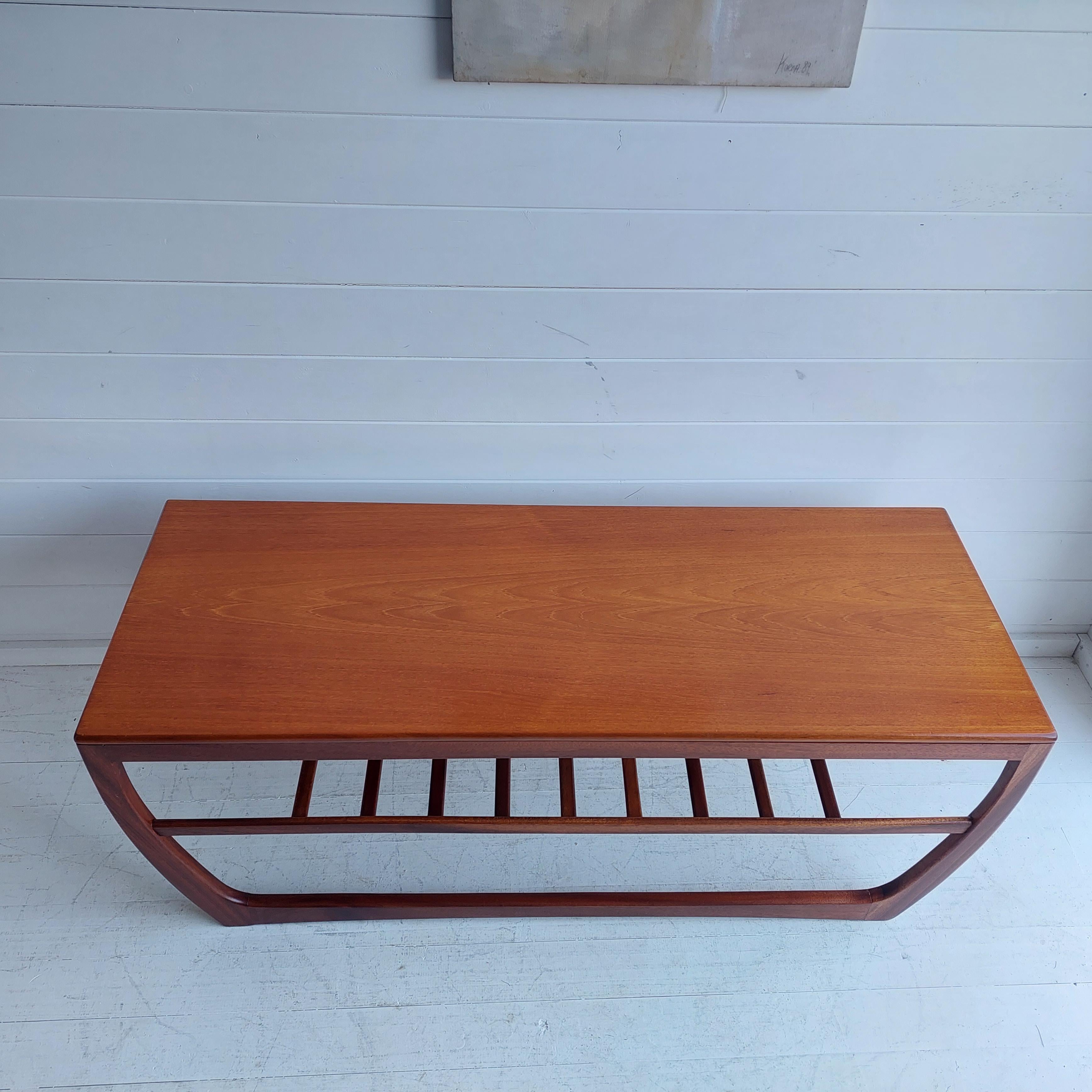 Mid Century Teak Coffee Table By Beithcraft Magazine Ladder Shelf, Dabish style  In Good Condition In Leamington Spa, GB