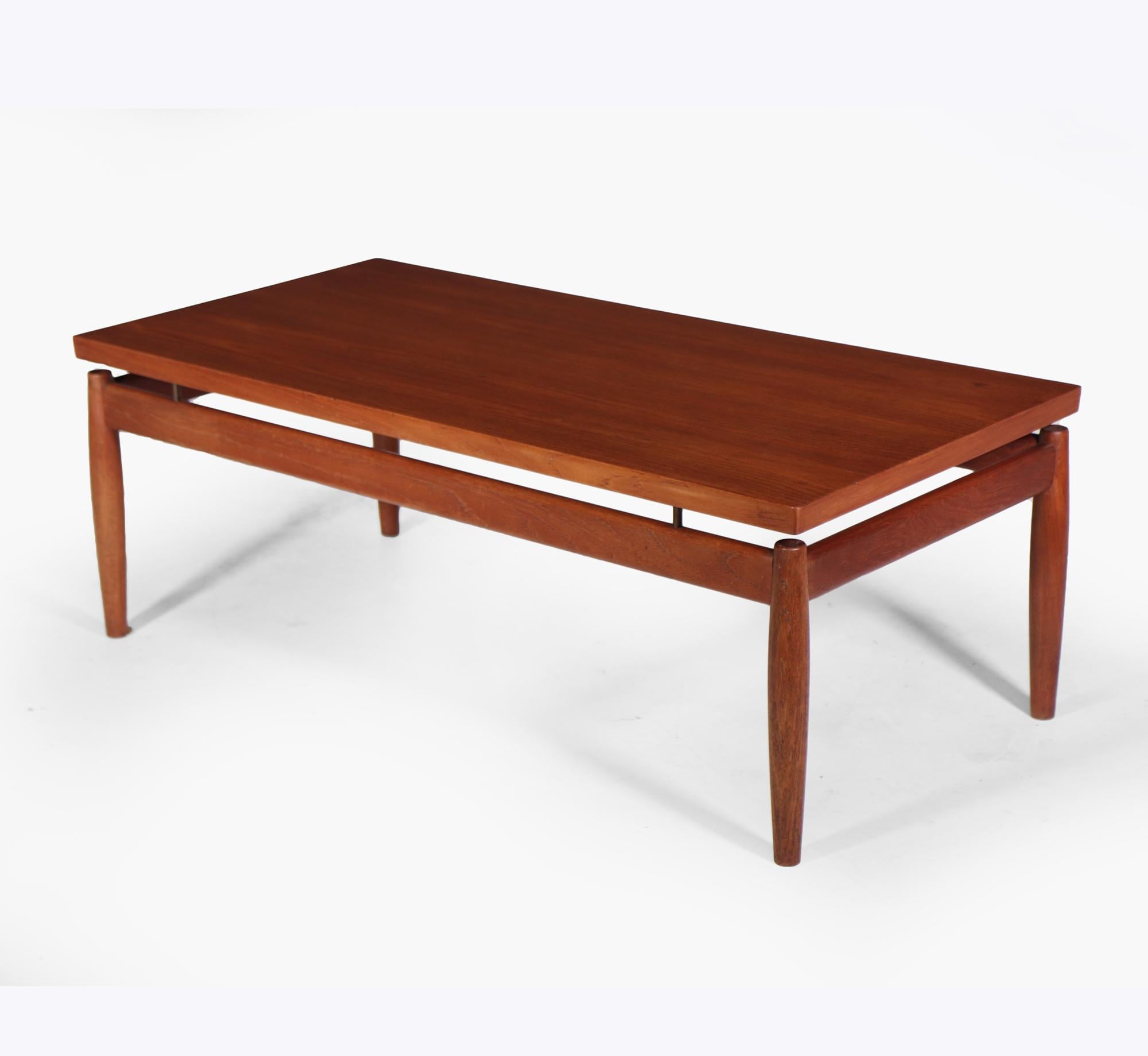 A lovely mid century table by designer Grete Jalk and produced in Denmark by France and Son, the table is solid teak and the top is veneered and in excellent condition throughout

Age: 1960

Style: Mid-Century Modern

Material: Teak

Origin