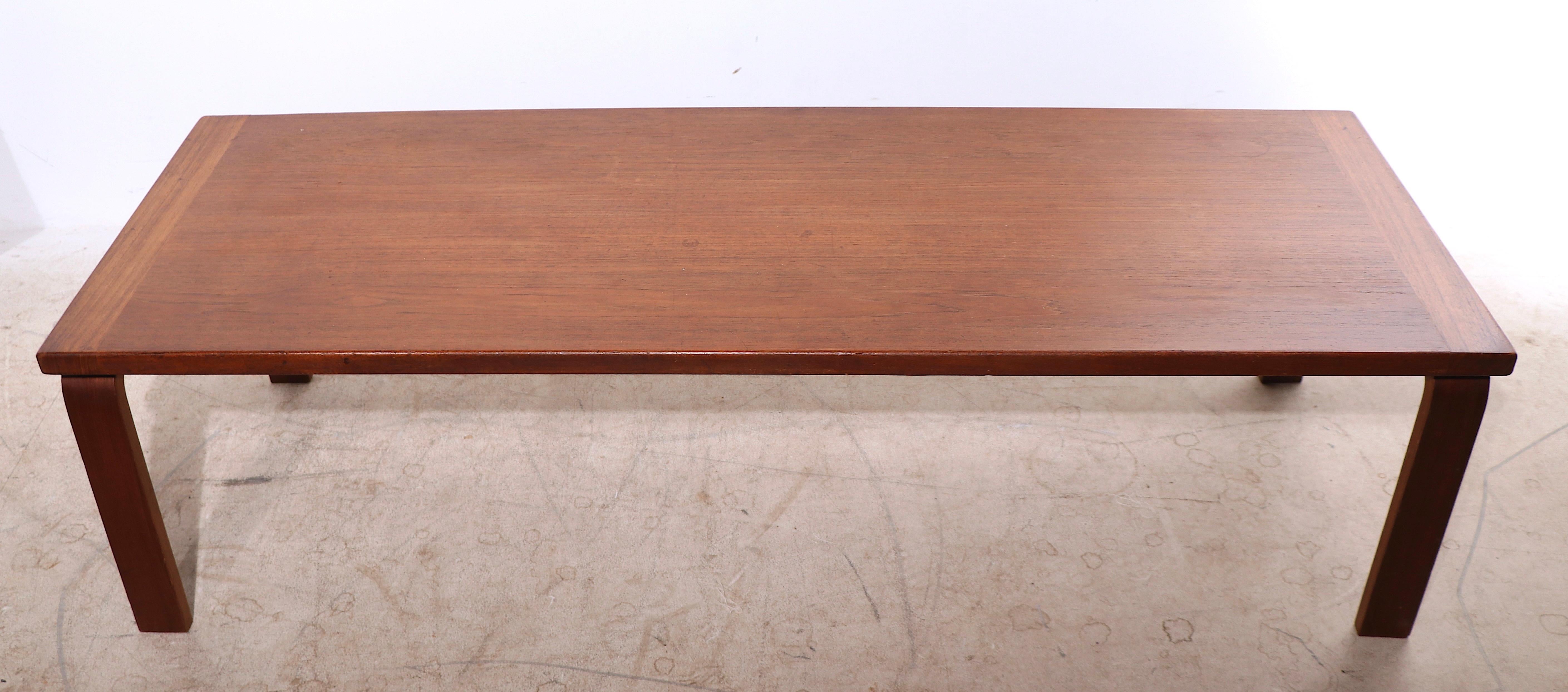 Scandinavian Modern Mid Century Teak Coffee Table by Westnofa Made in Norway, C 1960/1970s For Sale