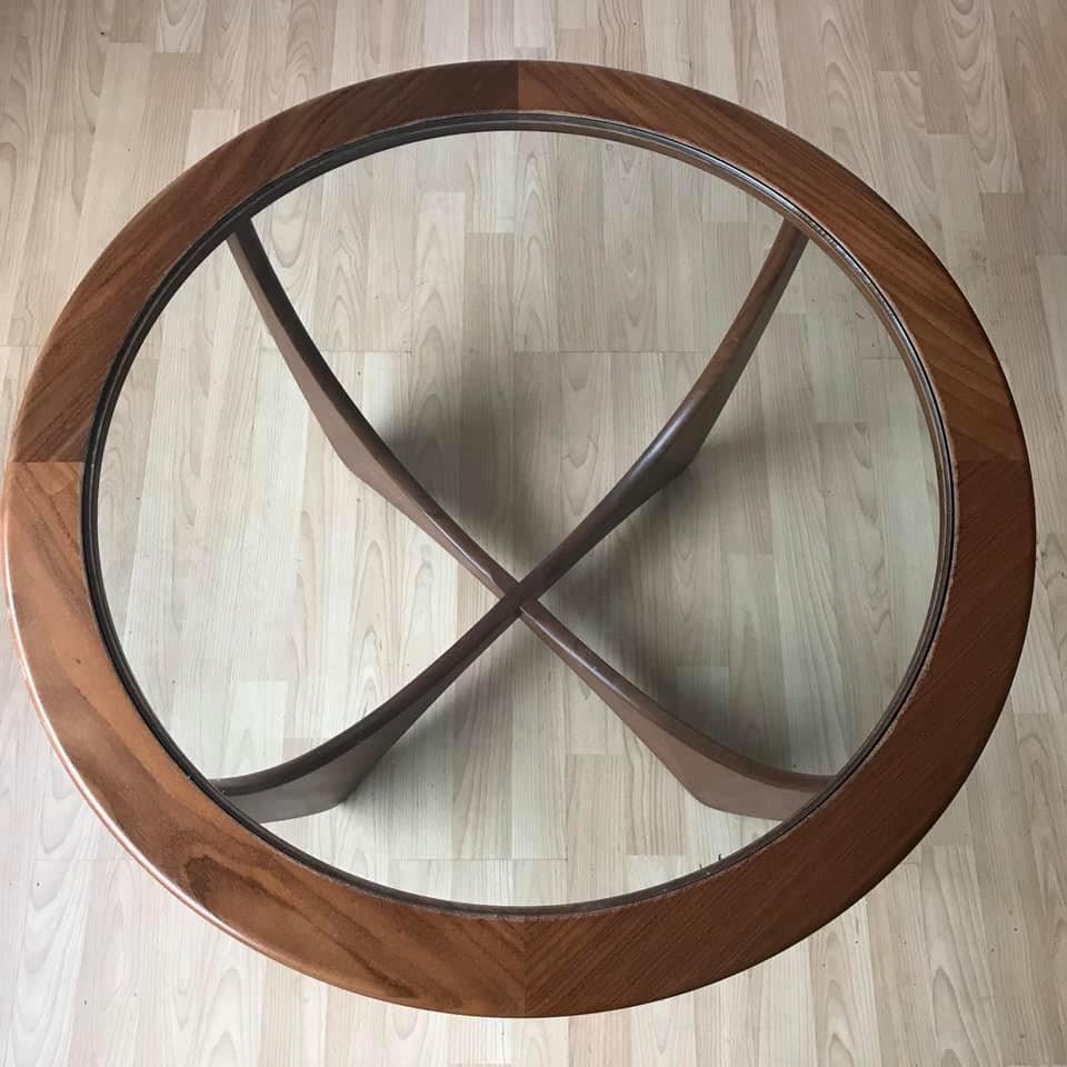 British Midcentury Teak Coffee Table with Glass Top by G-Plan For Sale
