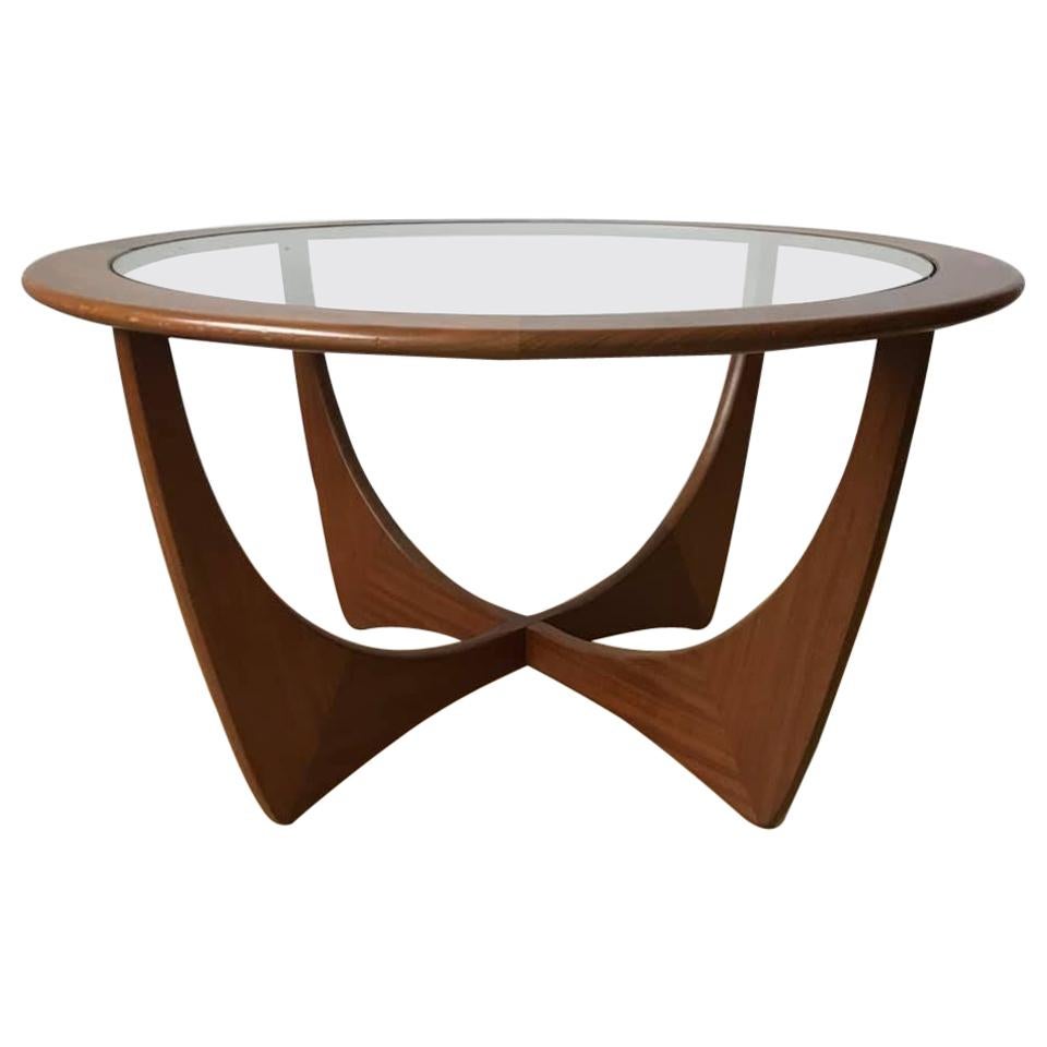 Midcentury Teak Coffee Table with Glass Top by G-Plan For Sale