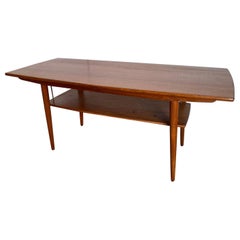 Mid-Century Teak Coffee Table With Shelf