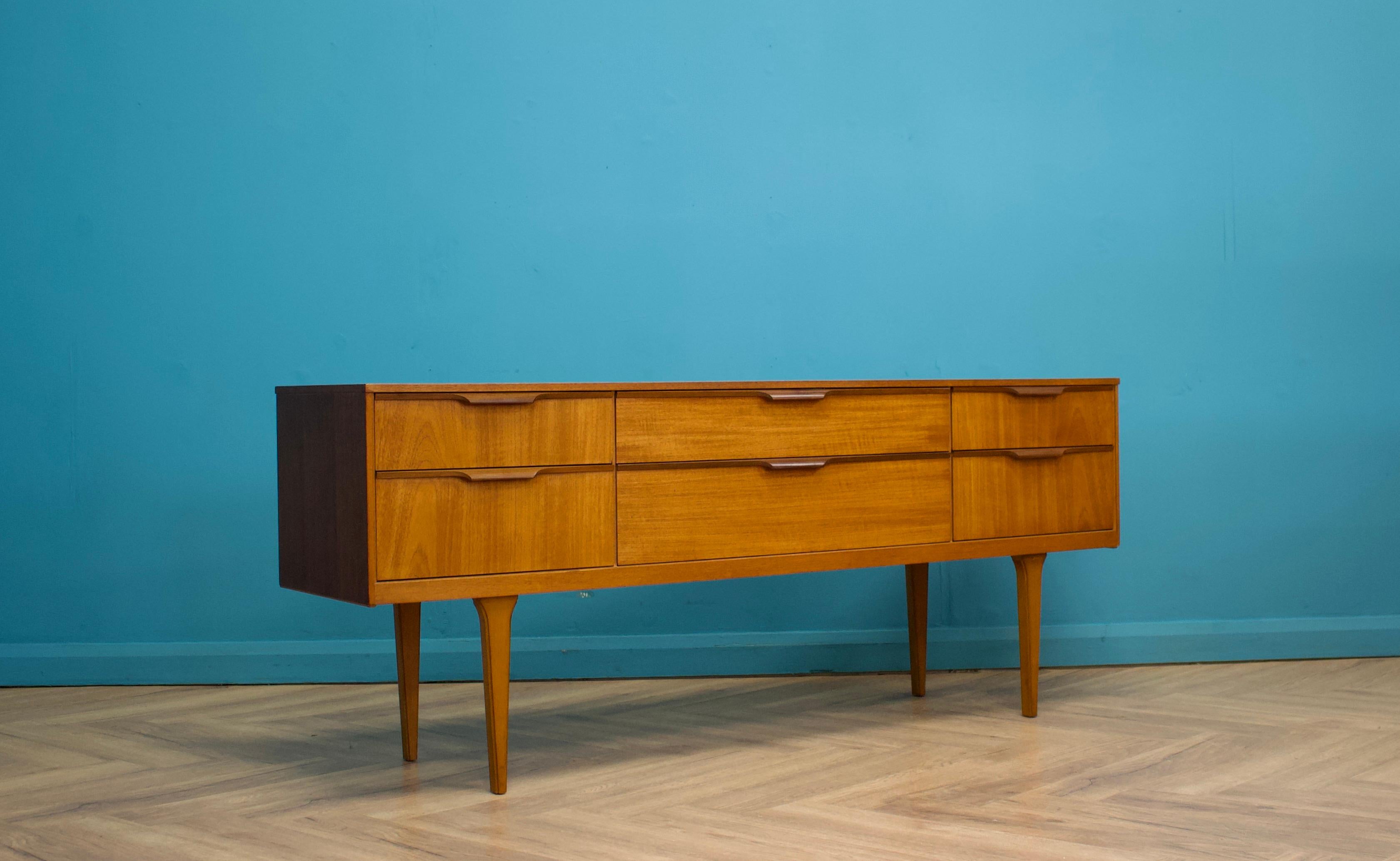 British Mid Century Teak Compact Sideboard from Austinsuite, 1960s