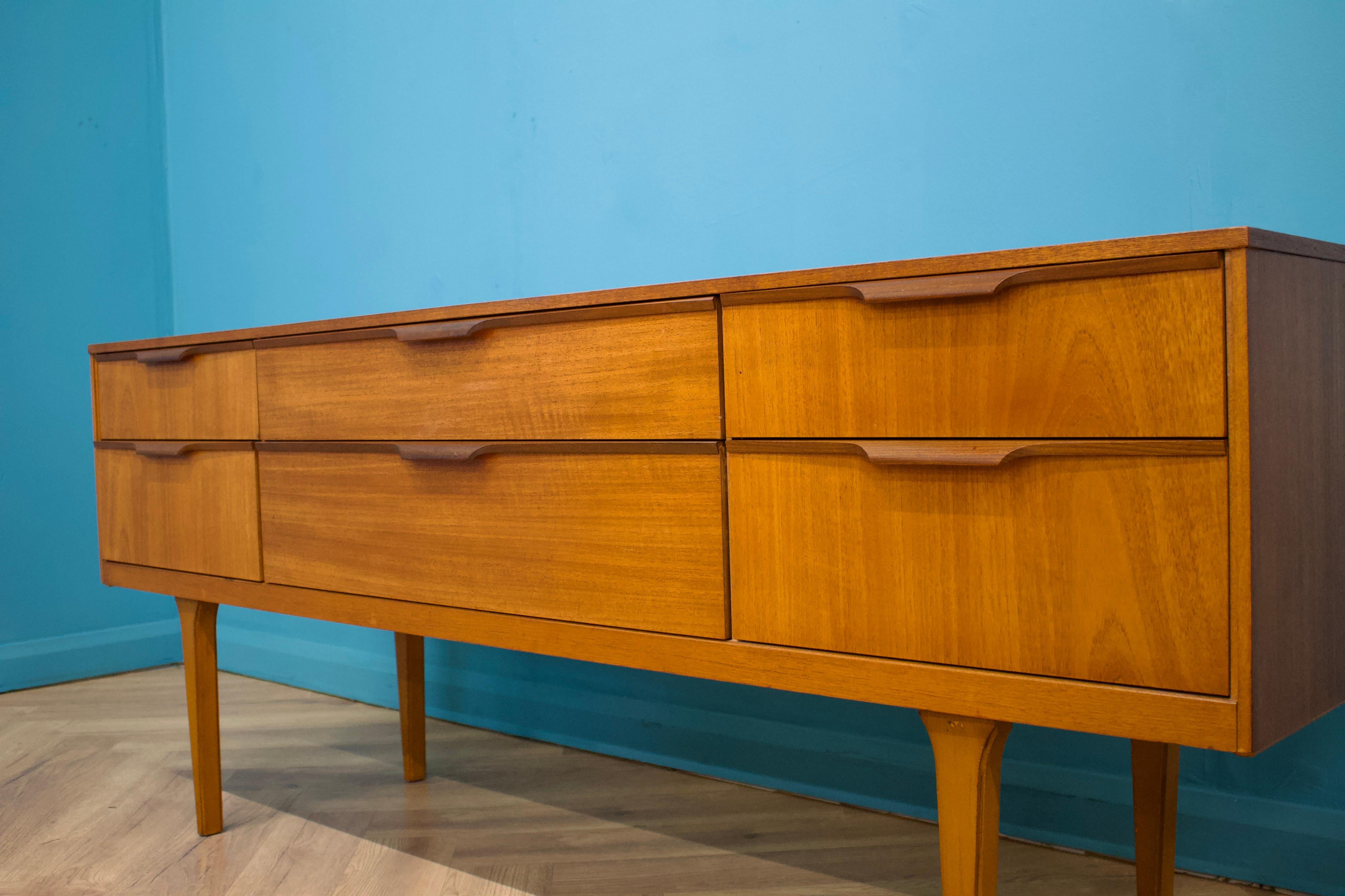 Polished Mid Century Teak Compact Sideboard from Austinsuite, 1960s