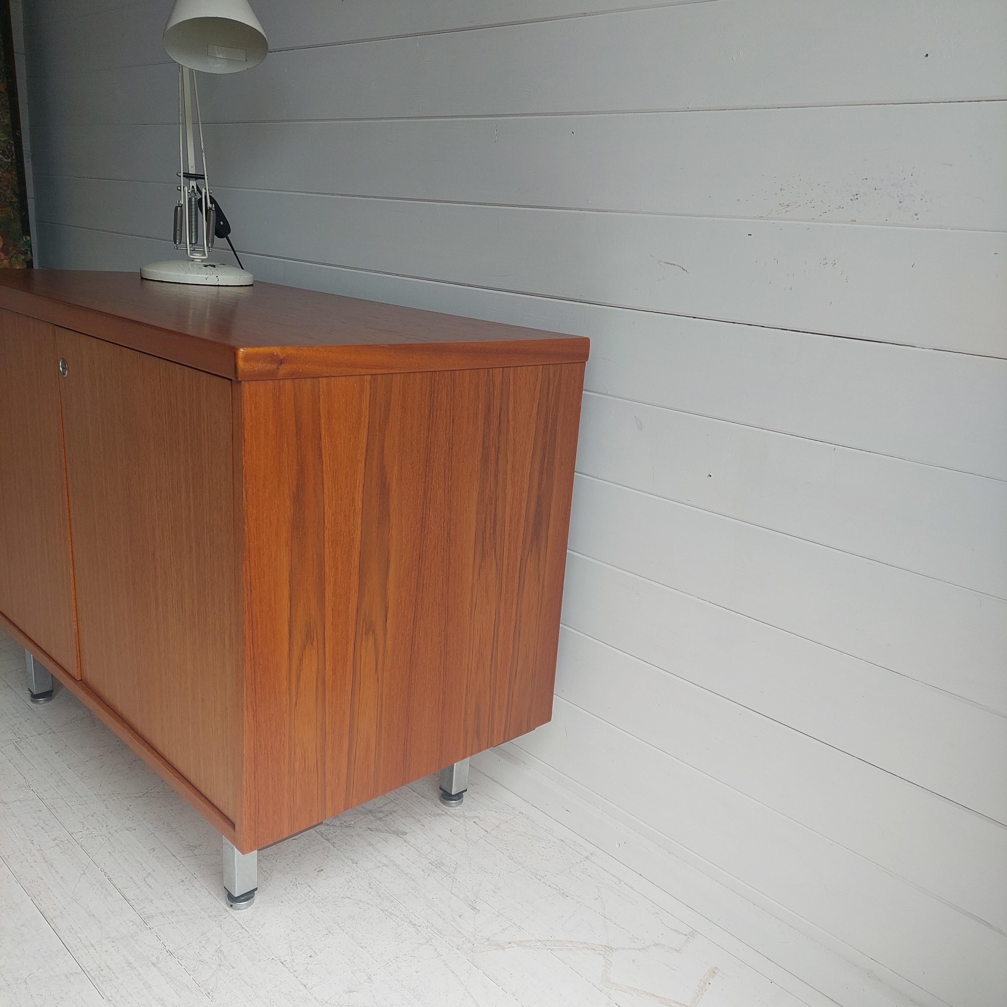 Teck Midcentury Compact Sideboard Office Drinks Unit Cabinet Cupboard 70s 1