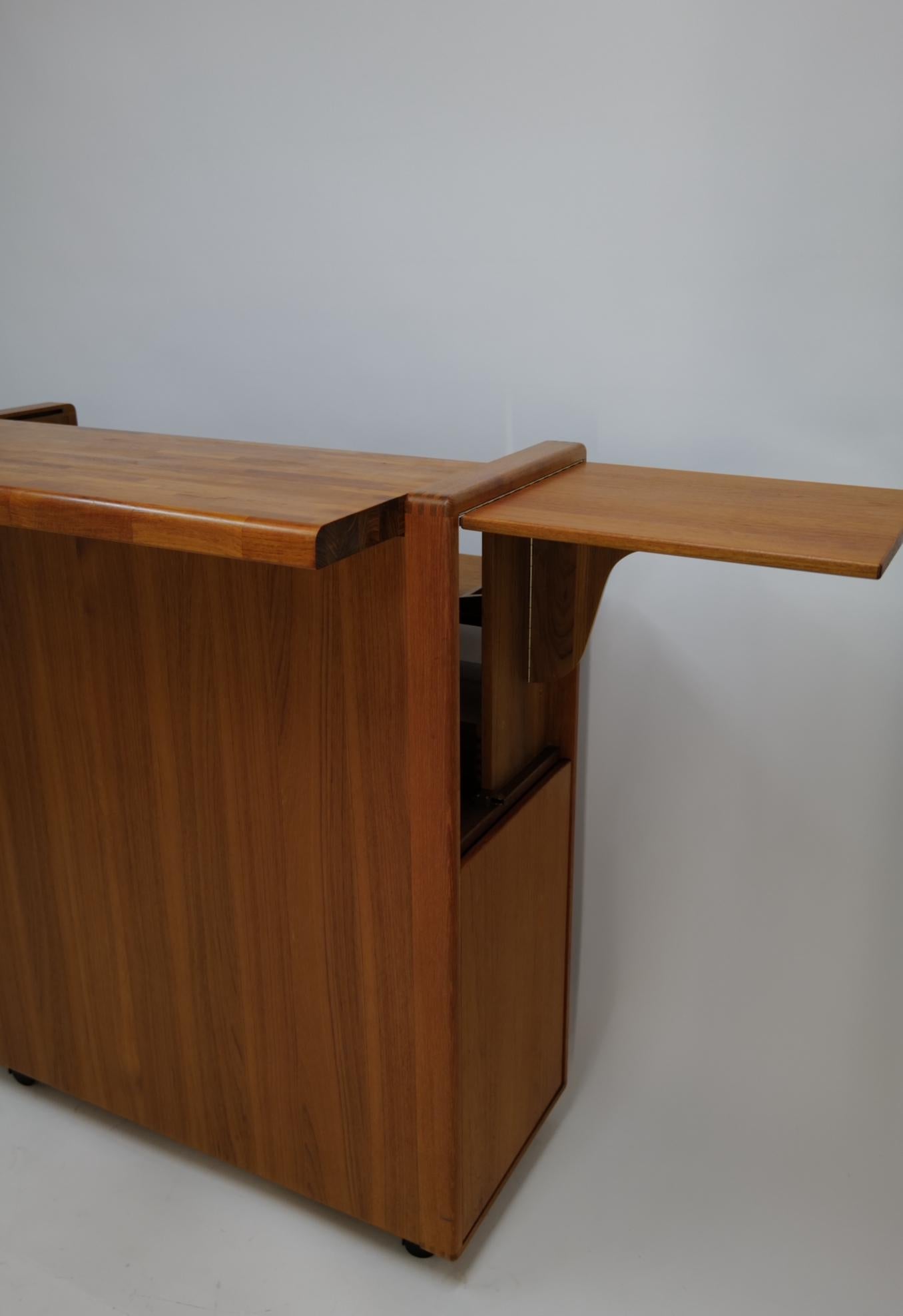 Mid Century Teak Convertible Dry Bar 6