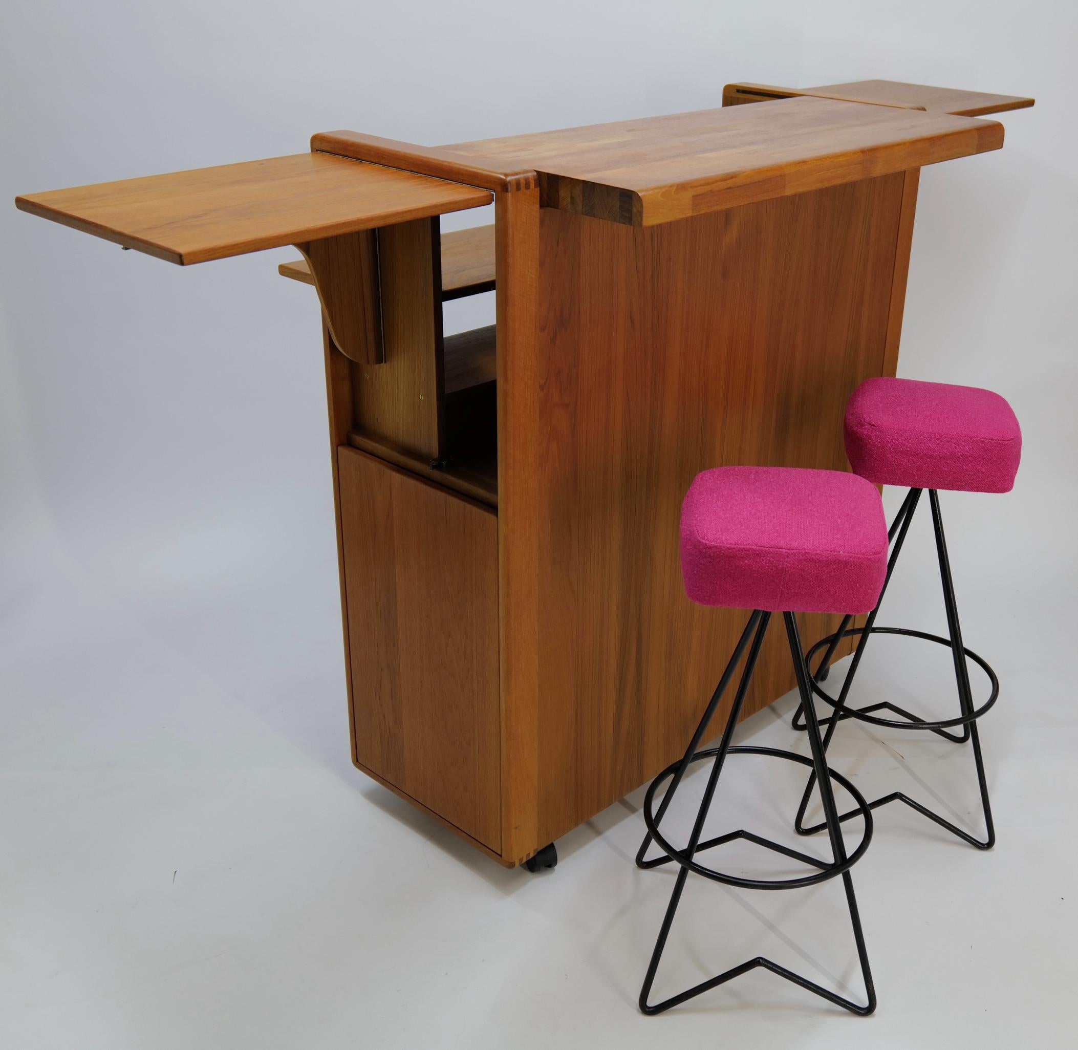 Mid Century Teak Convertible Dry Bar 12