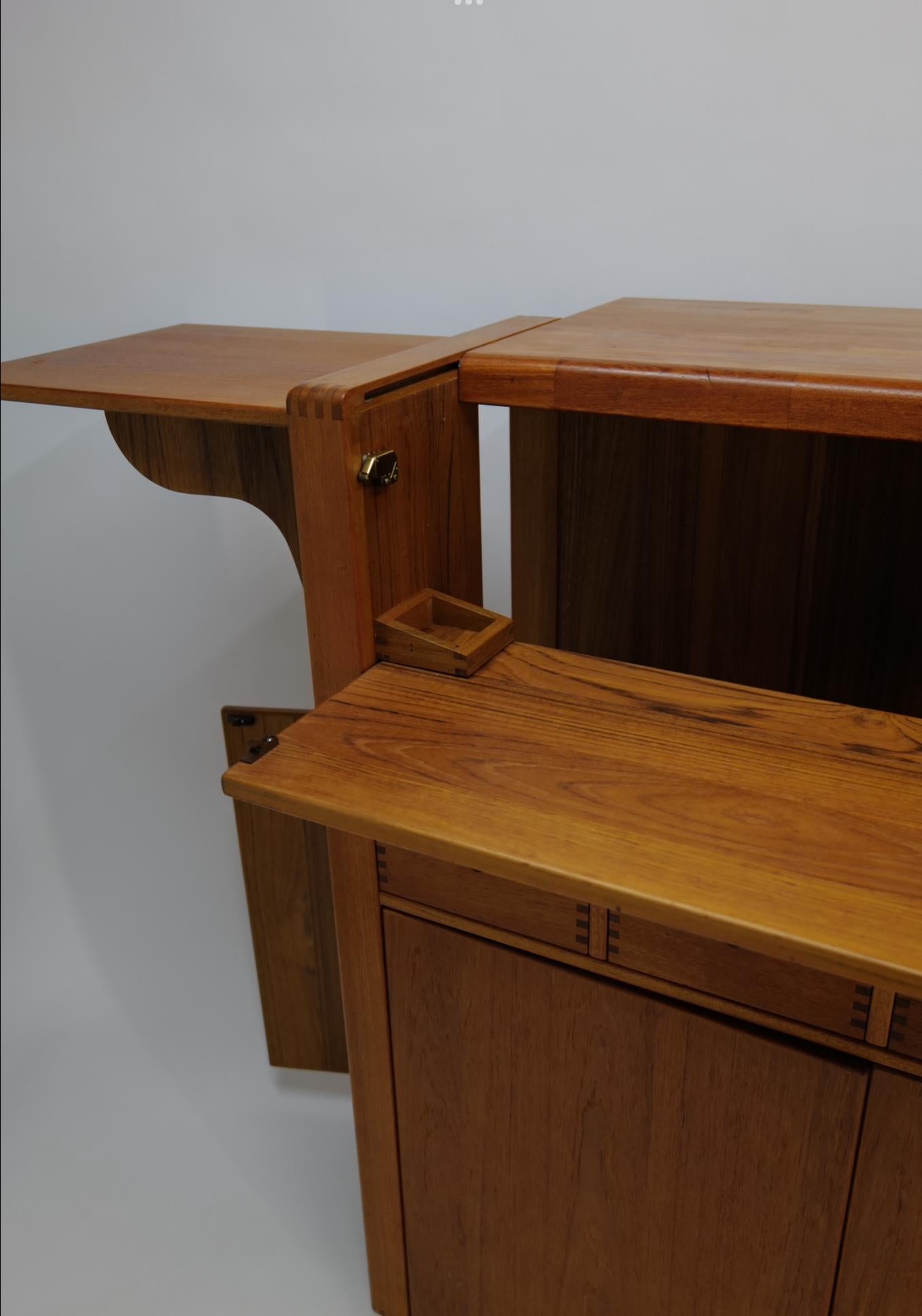 Mid Century Teak Convertible Dry Bar 1