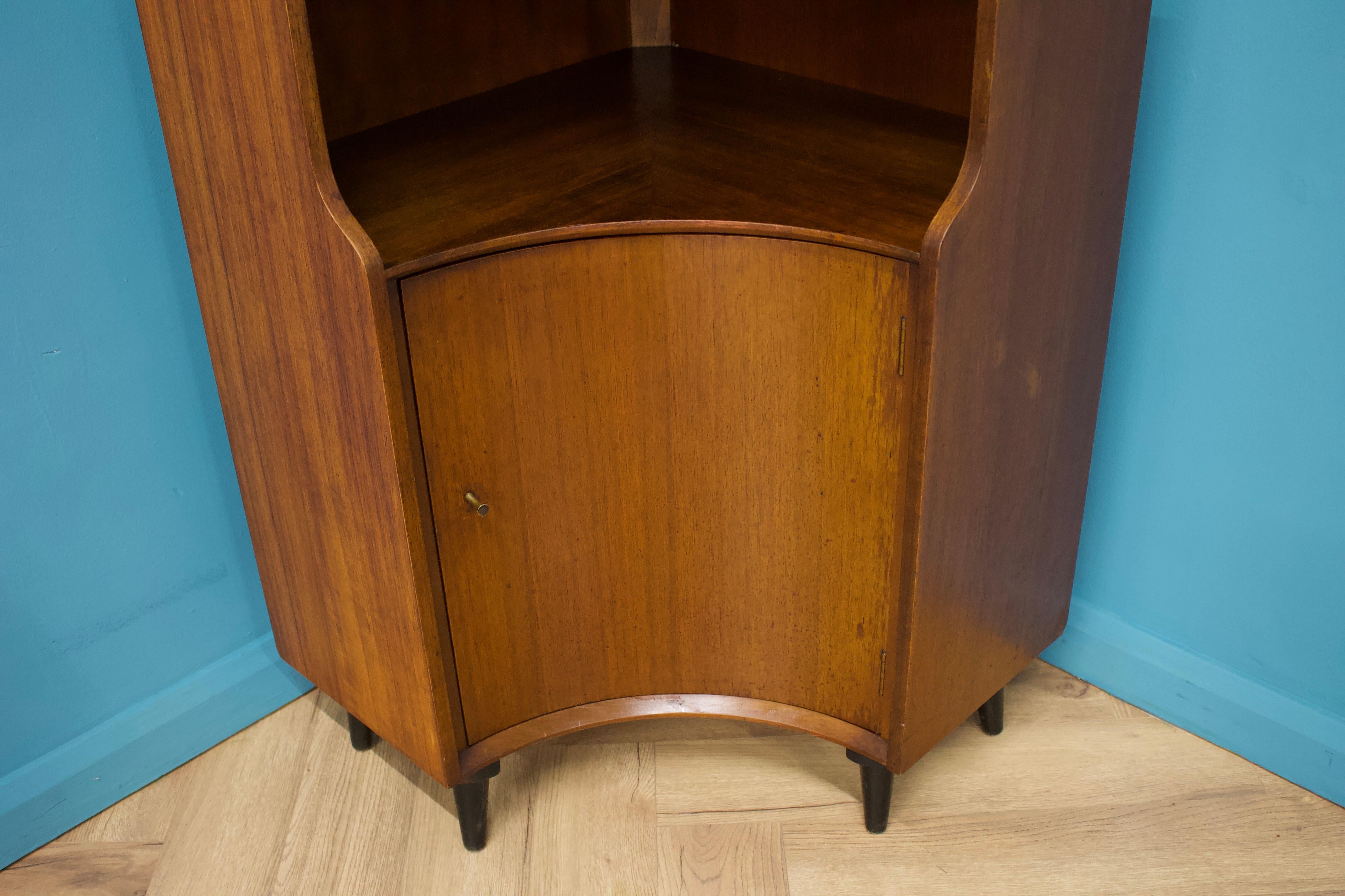 Veneer Mid Century Teak Corner Unit, 1960s
