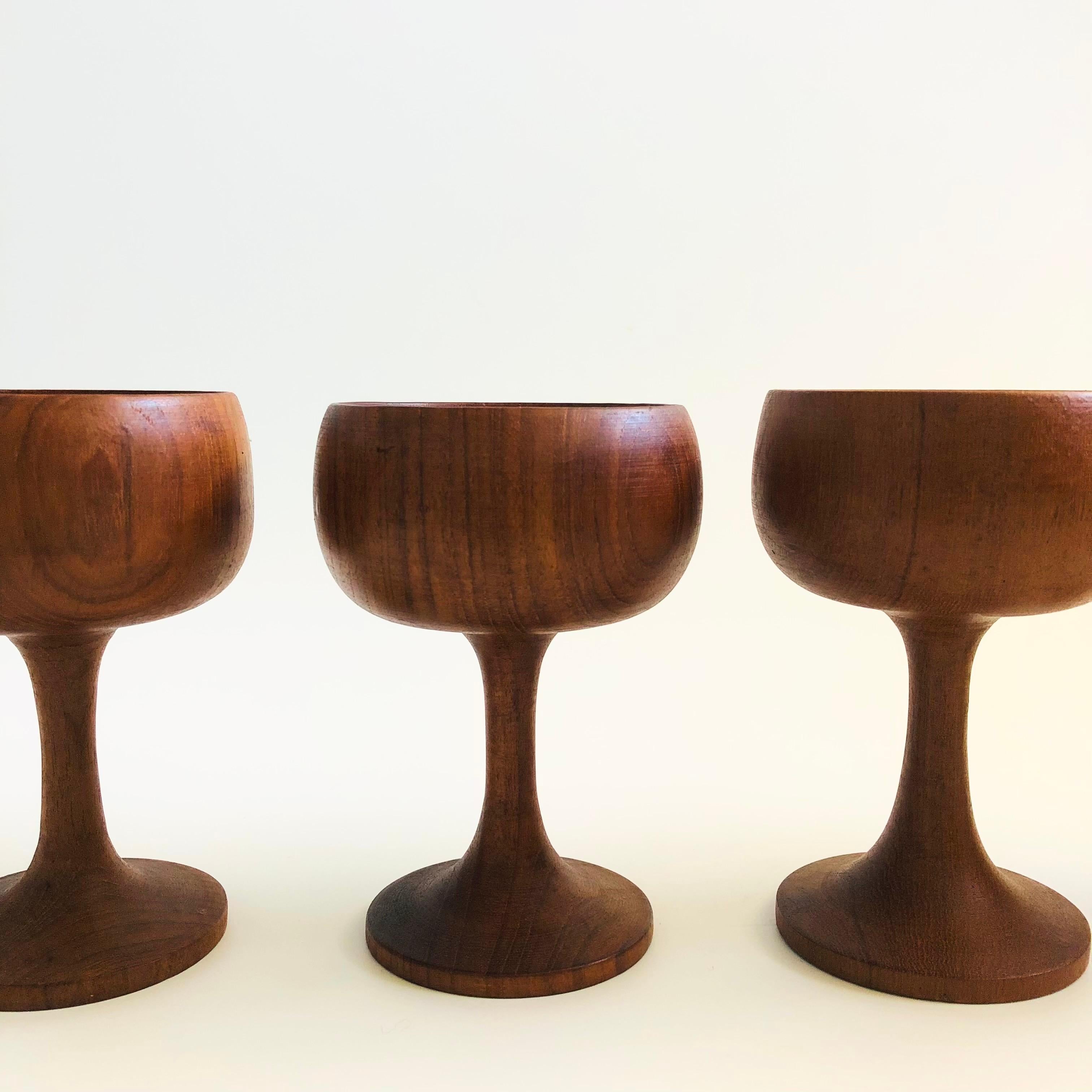 Mid-Century Modern Mid Century Teak Coupes - Set of 4 For Sale