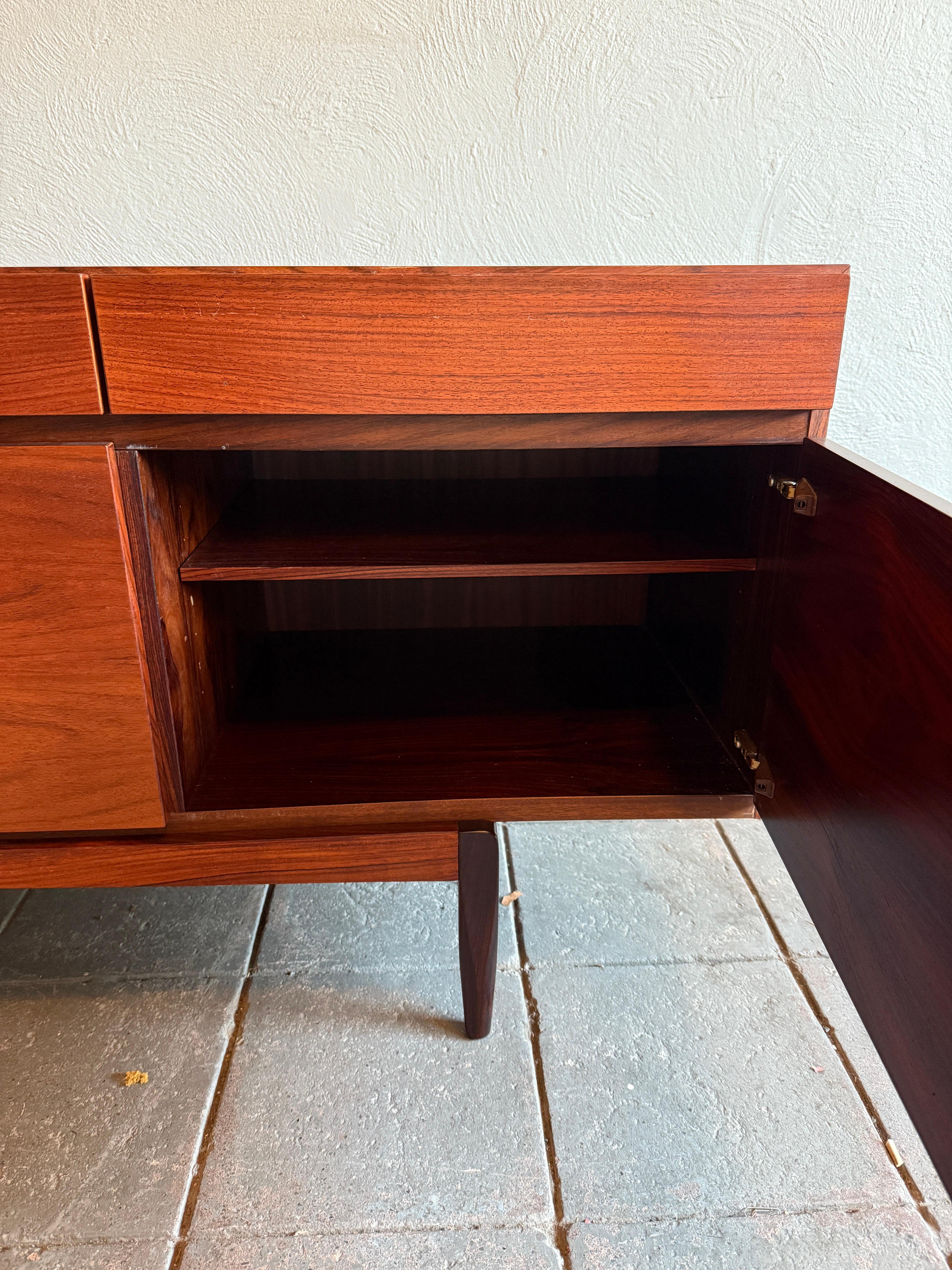 Birch Mid century Rosewood Credenza by Ib Kofod-Larsen Faarup Møbelfabrik Model FA66