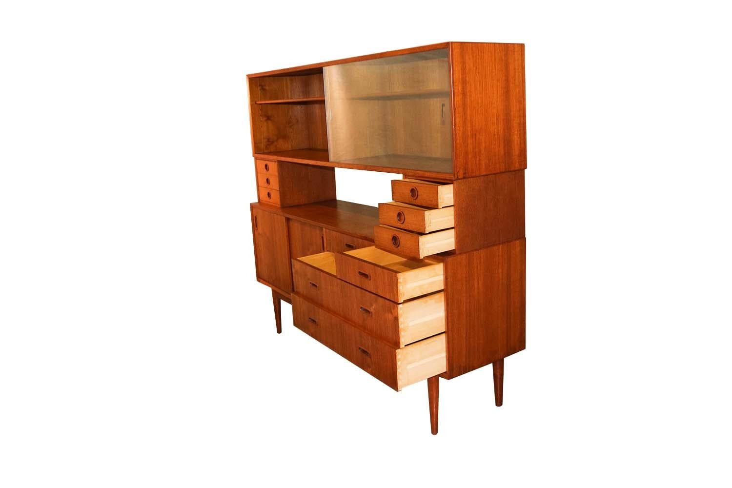 Midcentury Teak Credenza Room Divider by Lyby Mobler In Good Condition In Baltimore, MD