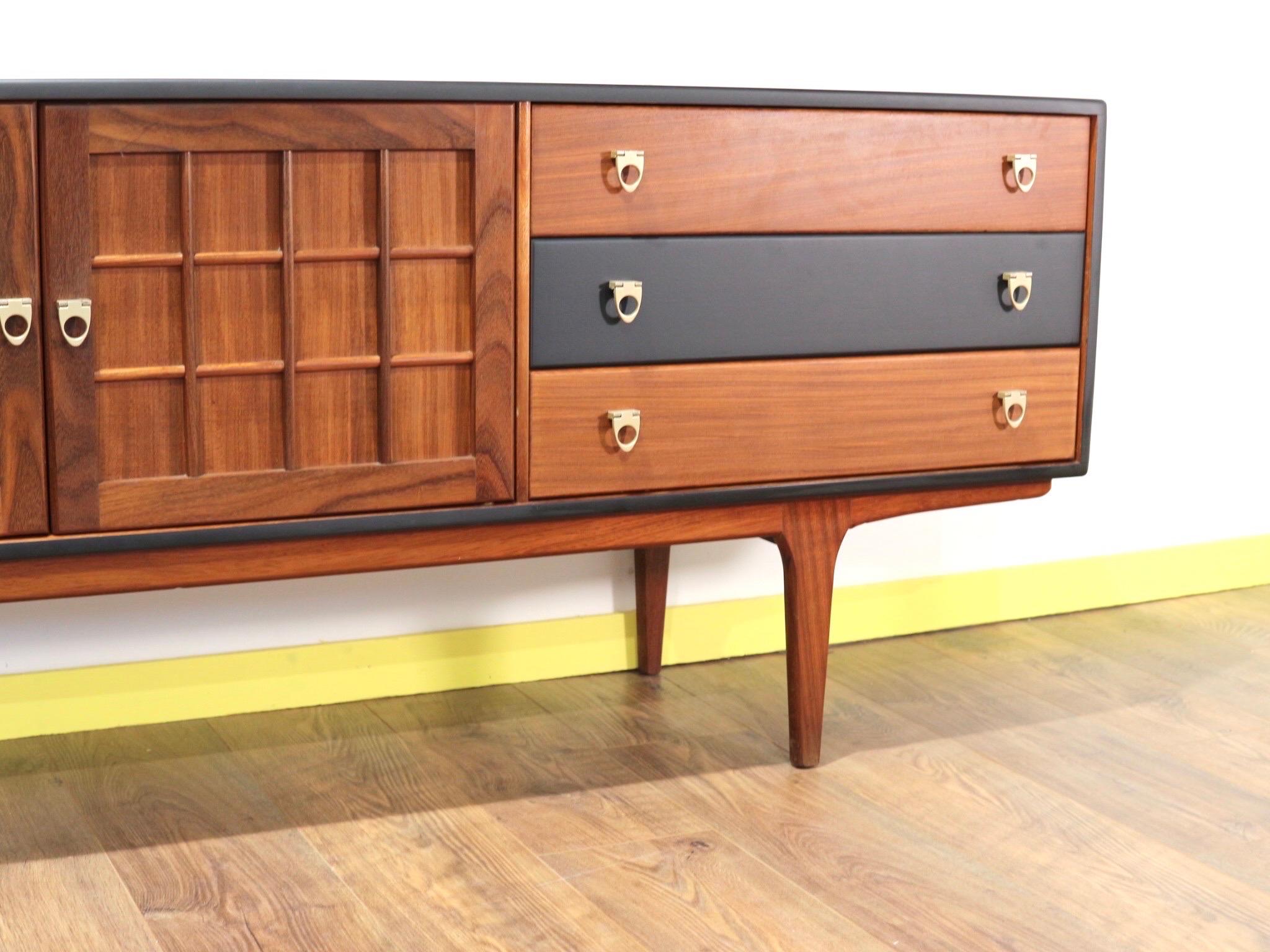 British Mid Century Teak Credenza Sideboard by A.Younger