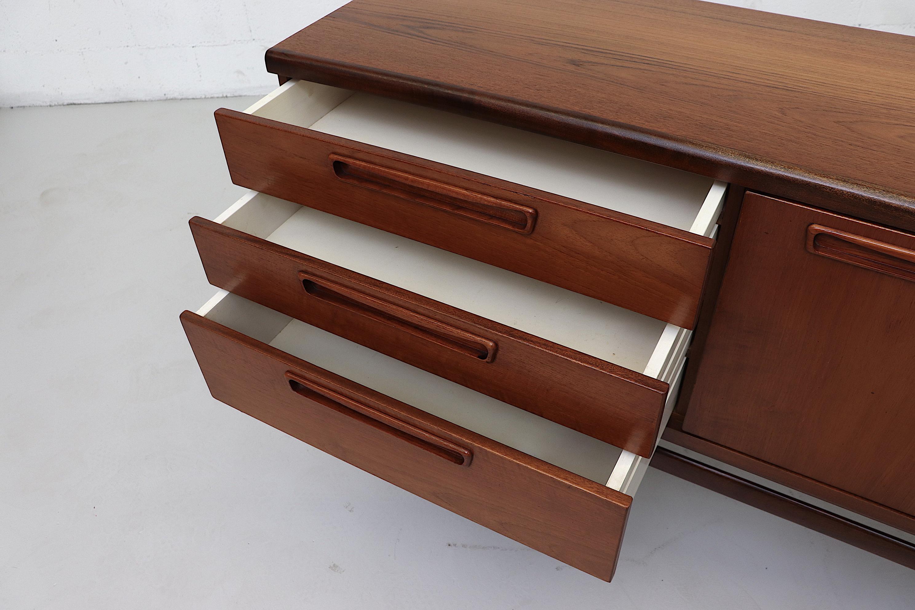 Midcentury Teak Credenza with Organically Carved Hand Pulls 7