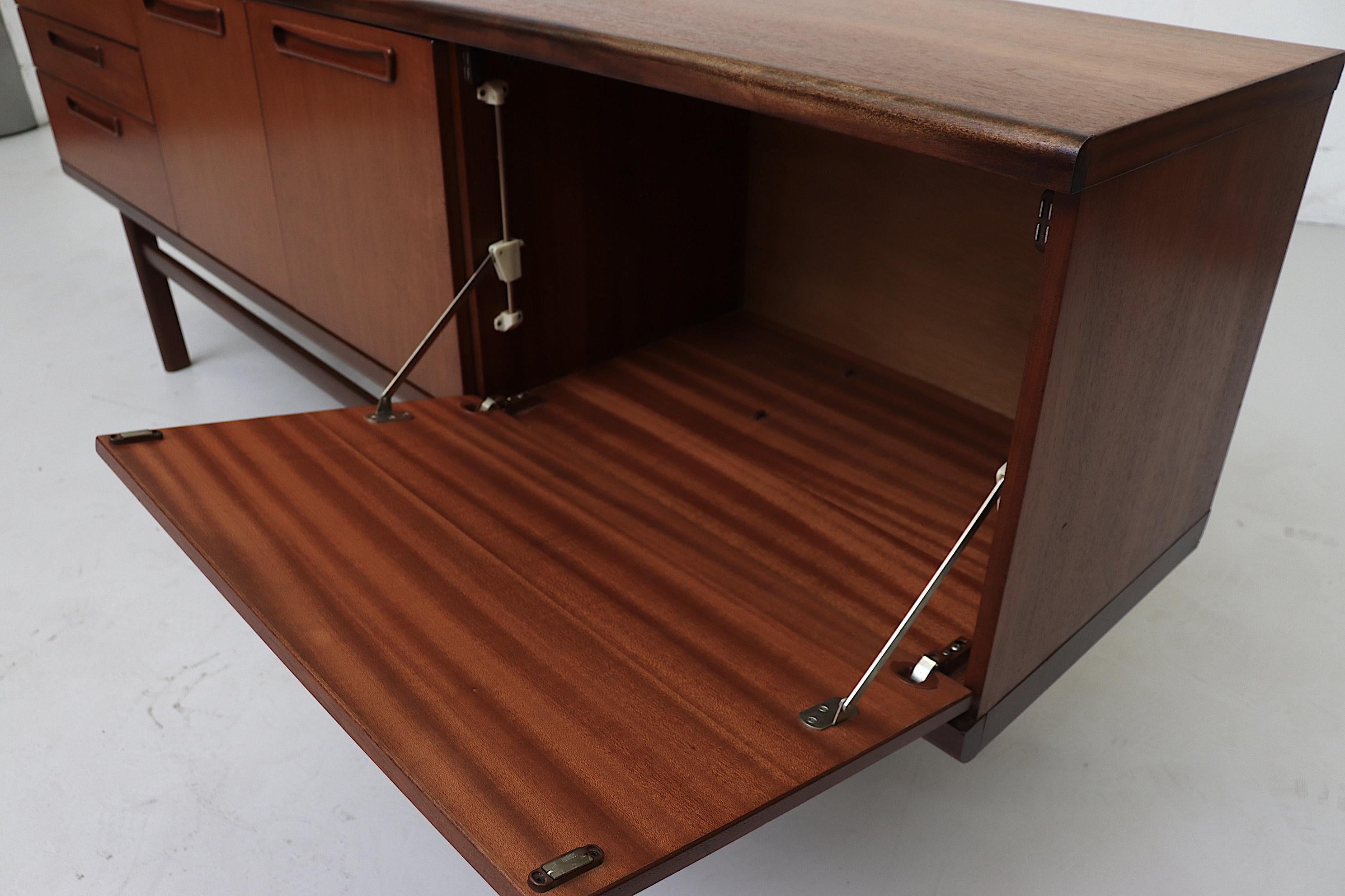 Midcentury Teak Credenza with Organically Carved Hand Pulls 9
