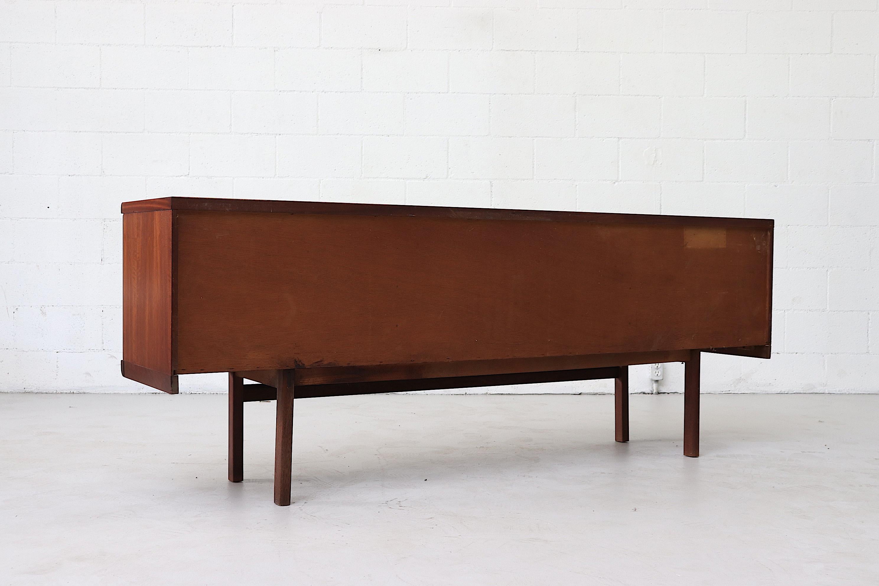 Mid-20th Century Midcentury Teak Credenza with Organically Carved Hand Pulls