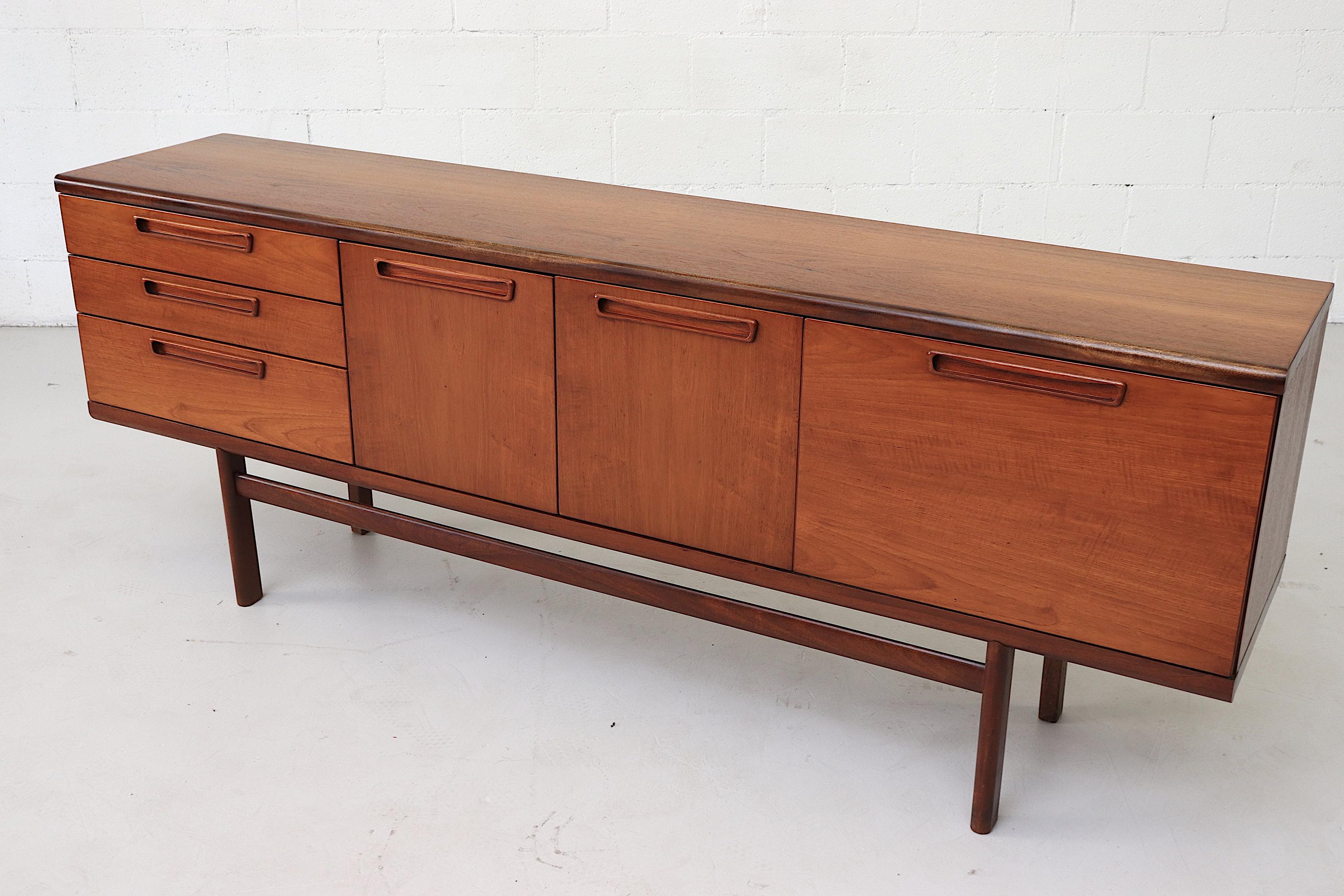 Midcentury Teak Credenza with Organically Carved Hand Pulls 1