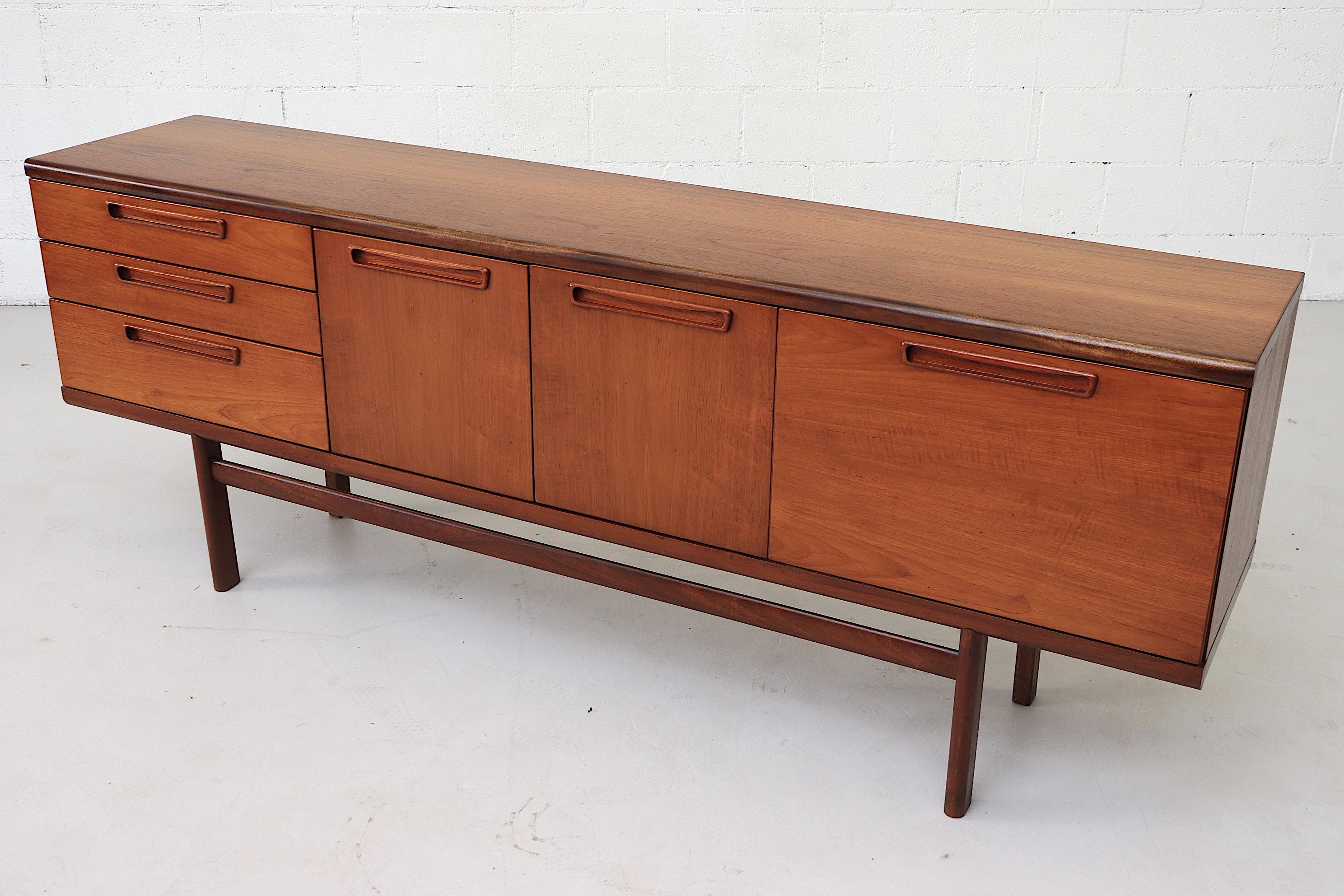 Midcentury Teak Credenza with Organically Carved Hand Pulls 2