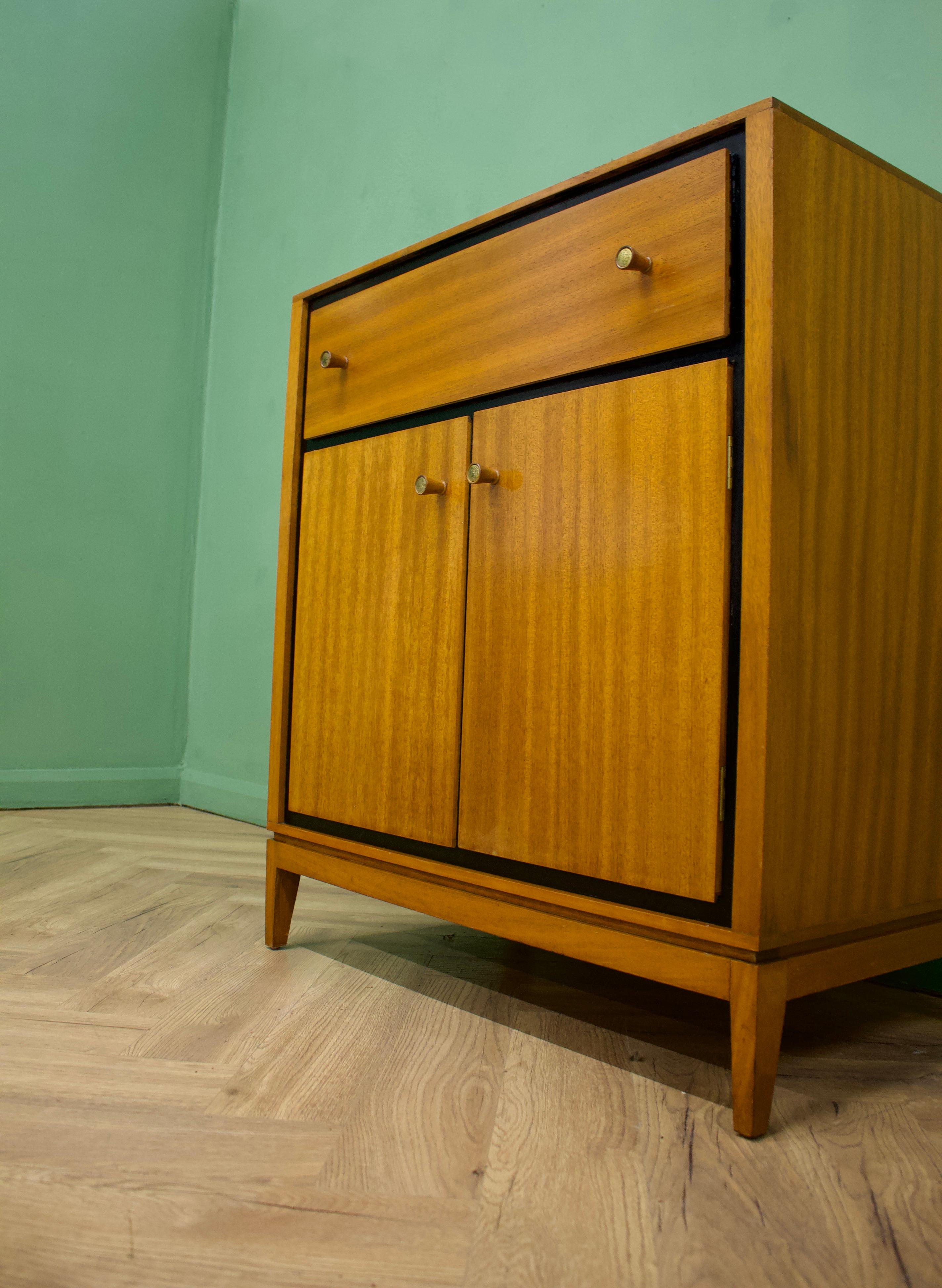 Mid-Century Teak Cupboard or Sideboard by Heals from Loughborough, 1950s In Good Condition For Sale In South Shields, GB