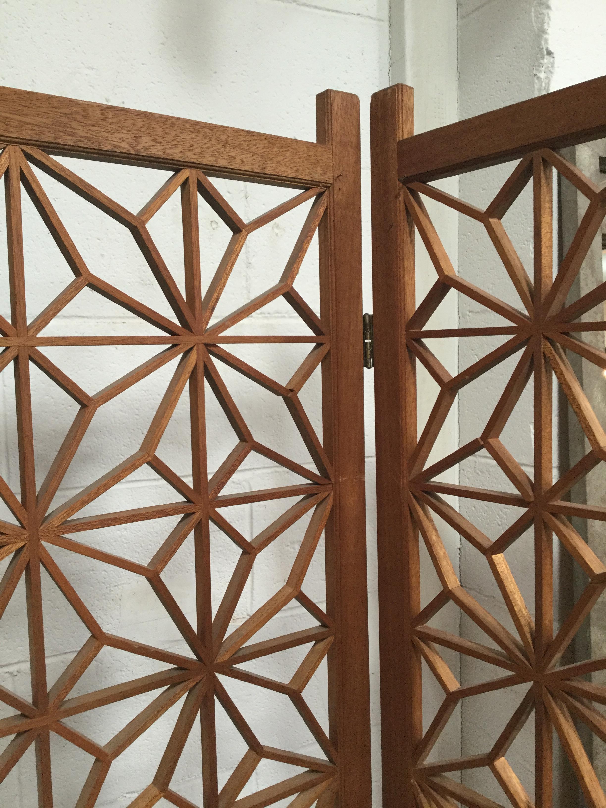 Midcentury Teak Cut-Out Room Divider / Screen 5