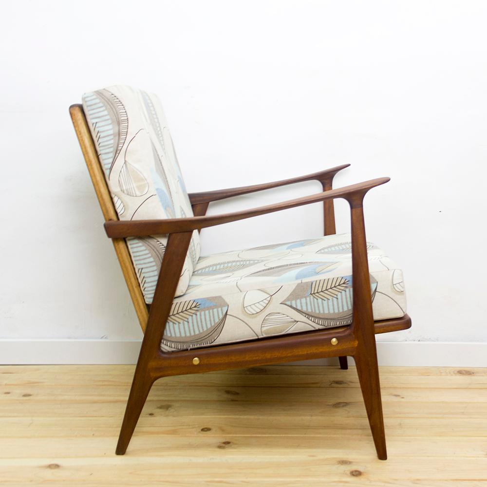 Spanish Midcentury Teak Armchair For Sale