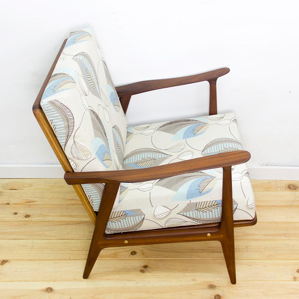 Amsterdam School Midcentury Teak Armchair For Sale