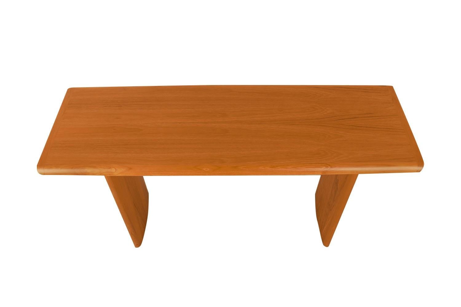 Late 20th Century Mid-Century Teak Danish Console Sofa Foyer Table For Sale