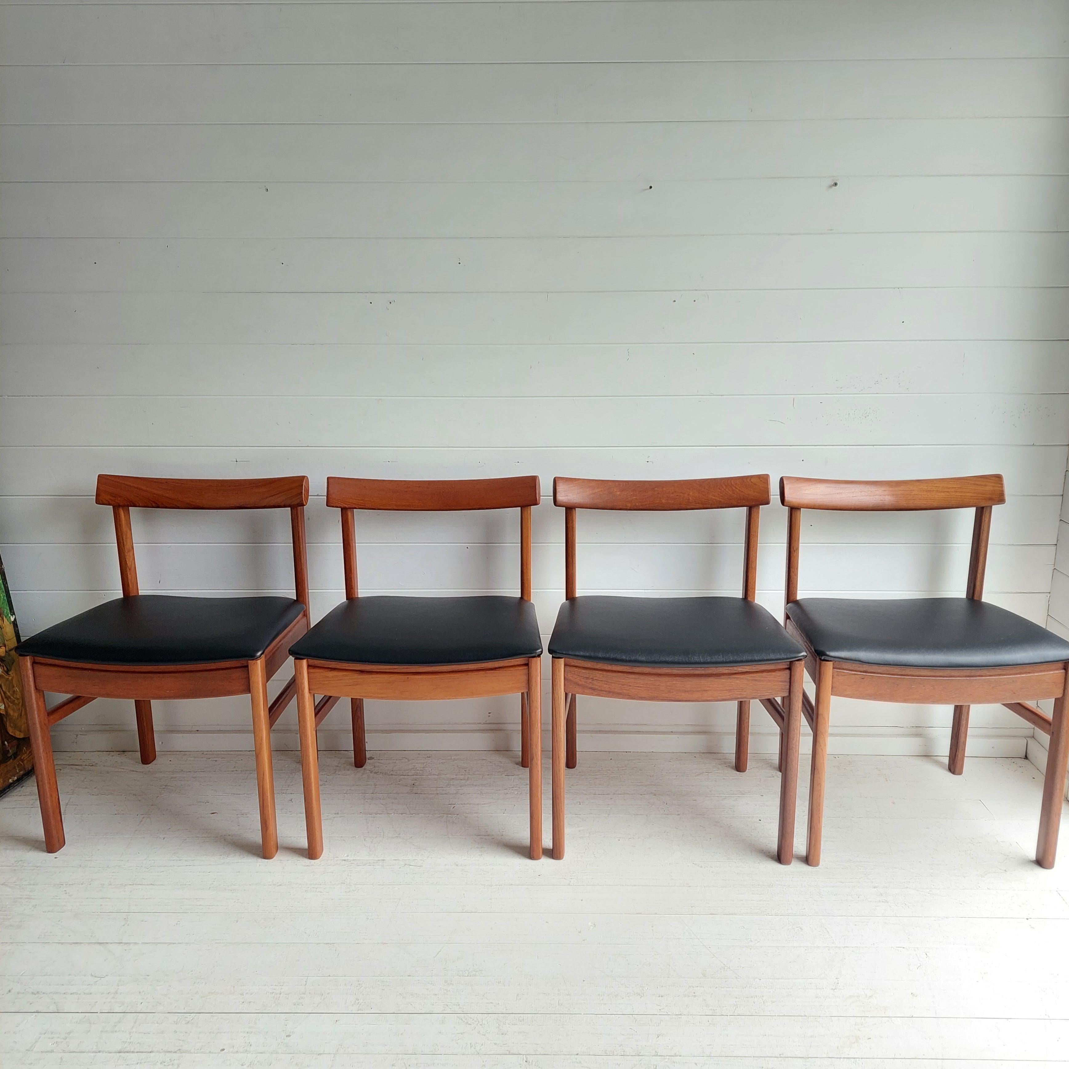 Mid Century teak Danish dining chairs set of 6, 1960s 4