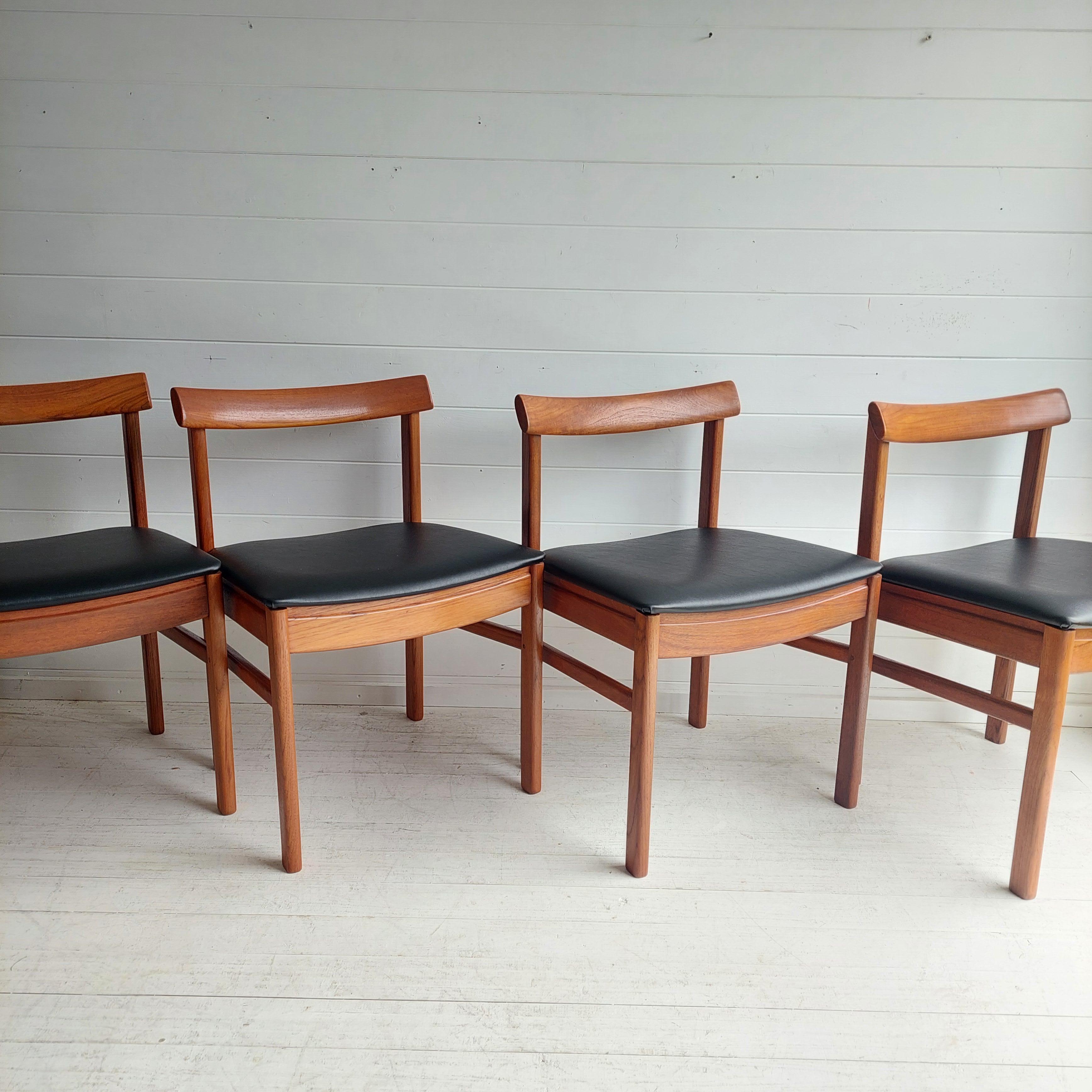 Mid Century teak Danish dining chairs set of 6, 1960s 5