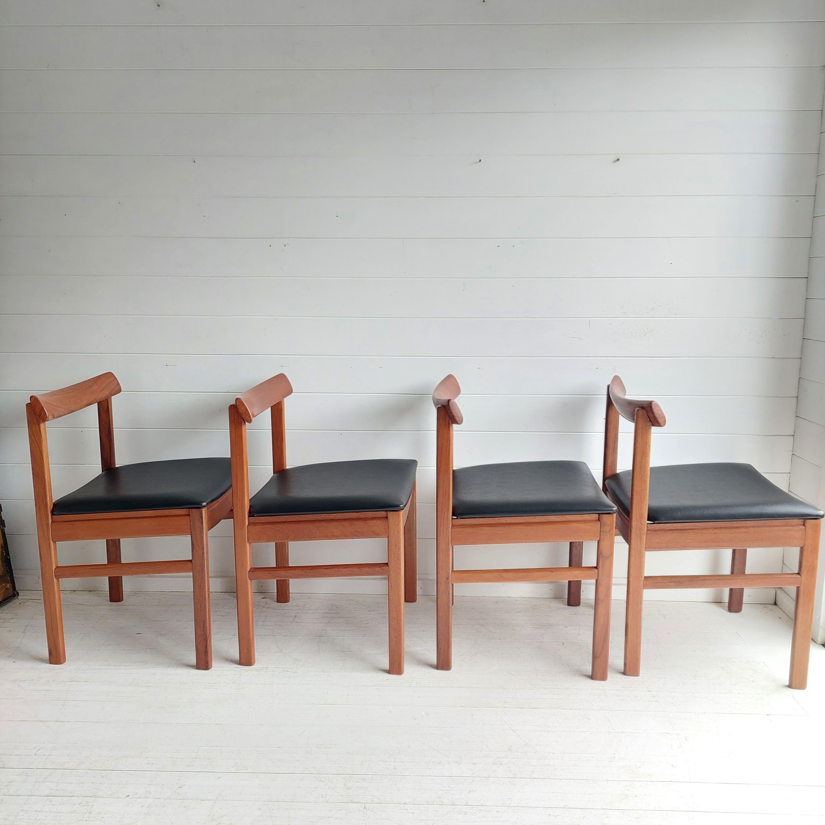 Mid Century teak Danish dining chairs set of 6, 1960s 6