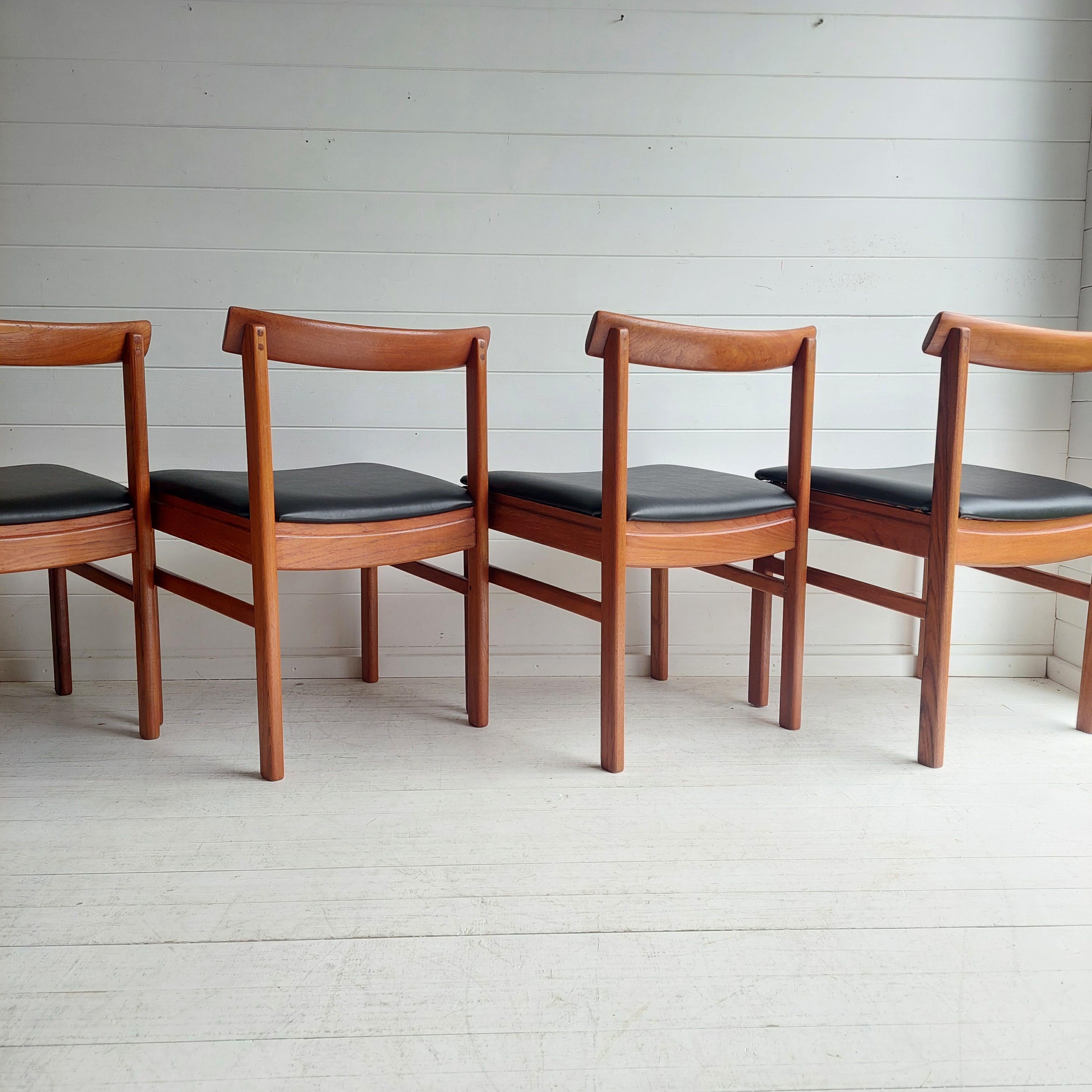 Mid Century teak Danish dining chairs set of 6, 1960s 7