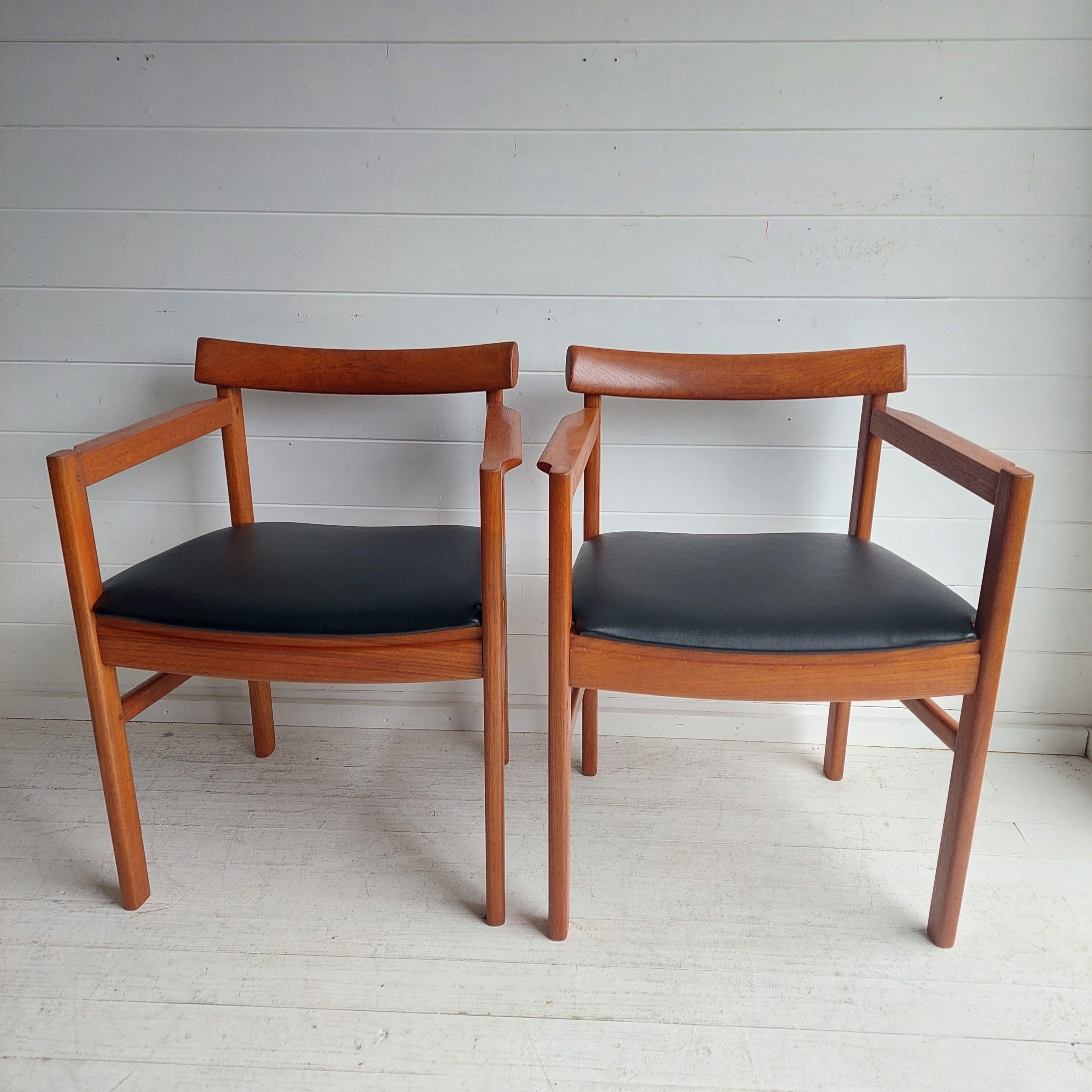 Mid Century teak Danish dining chairs set of 6, 1960s 8
