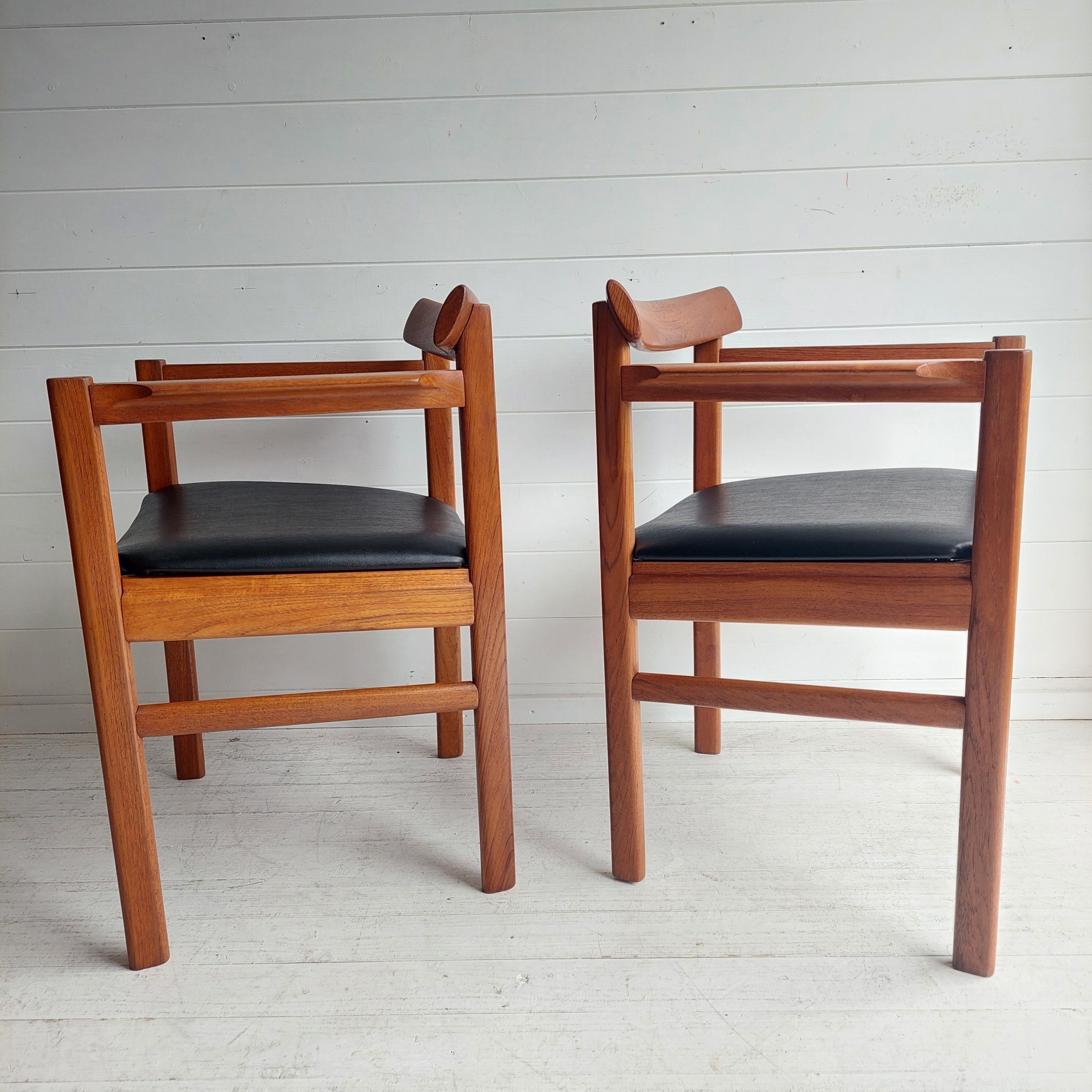 Mid Century teak Danish dining chairs set of 6, 1960s 9