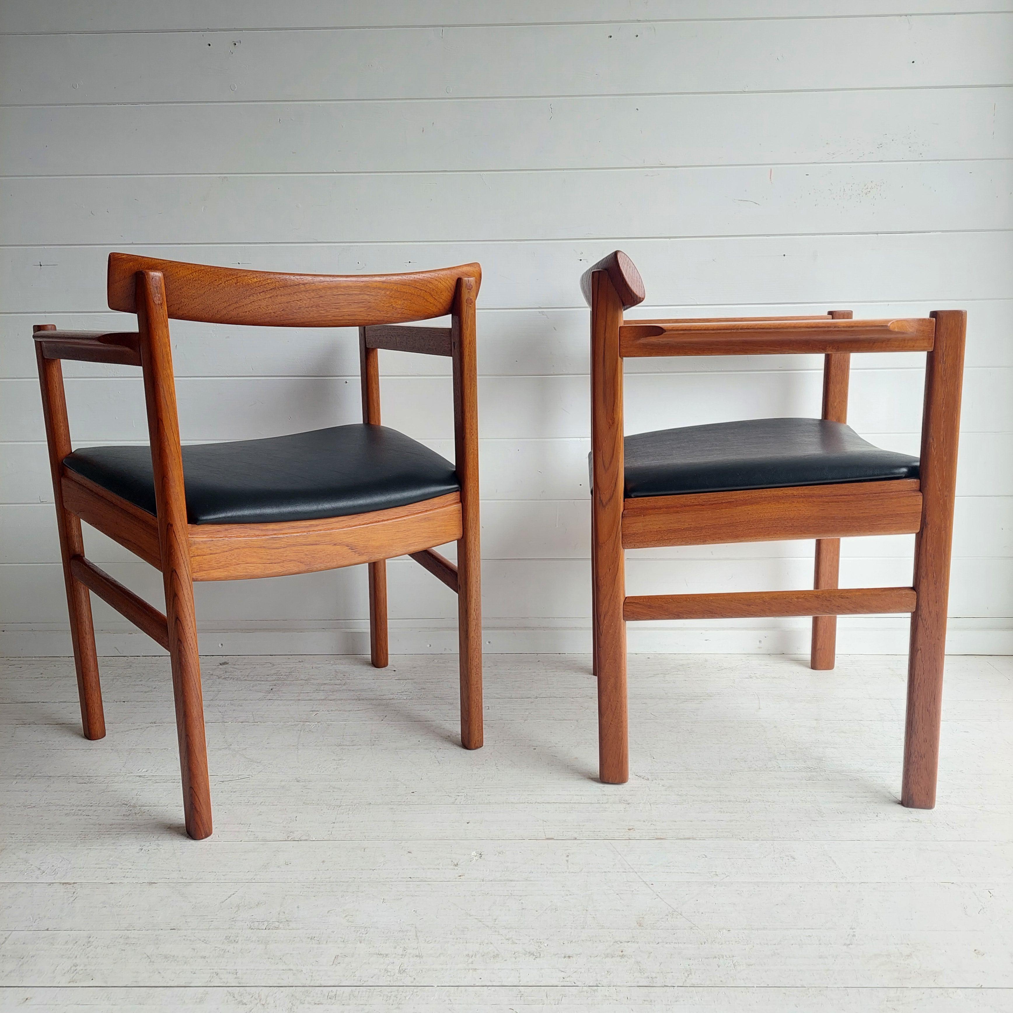 Mid Century teak Danish dining chairs set of 6, 1960s 10
