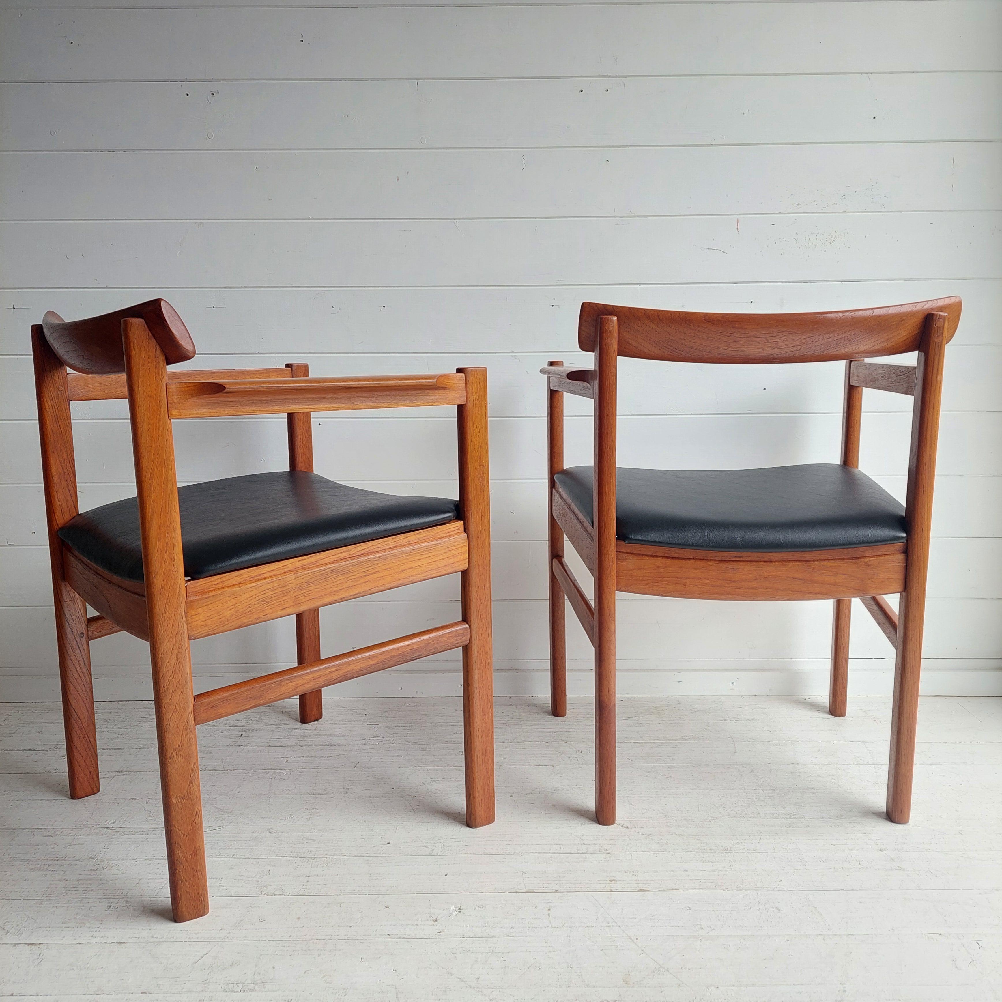 Mid Century teak Danish dining chairs set of 6, 1960s 11