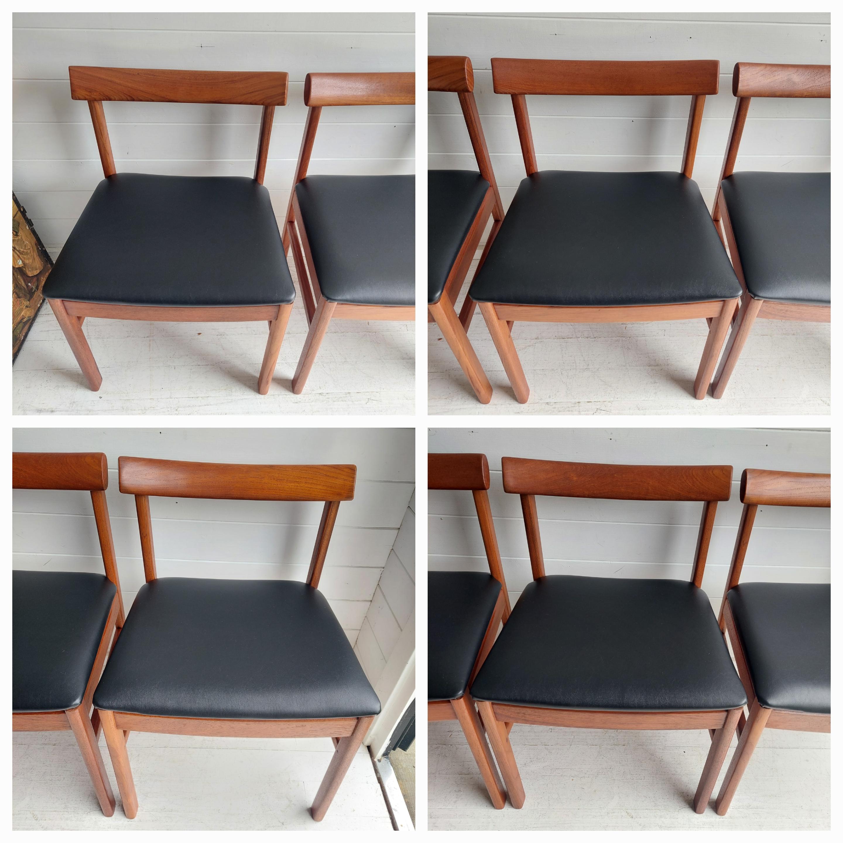 Mid Century teak Danish dining chairs set of 6, 1960s 12