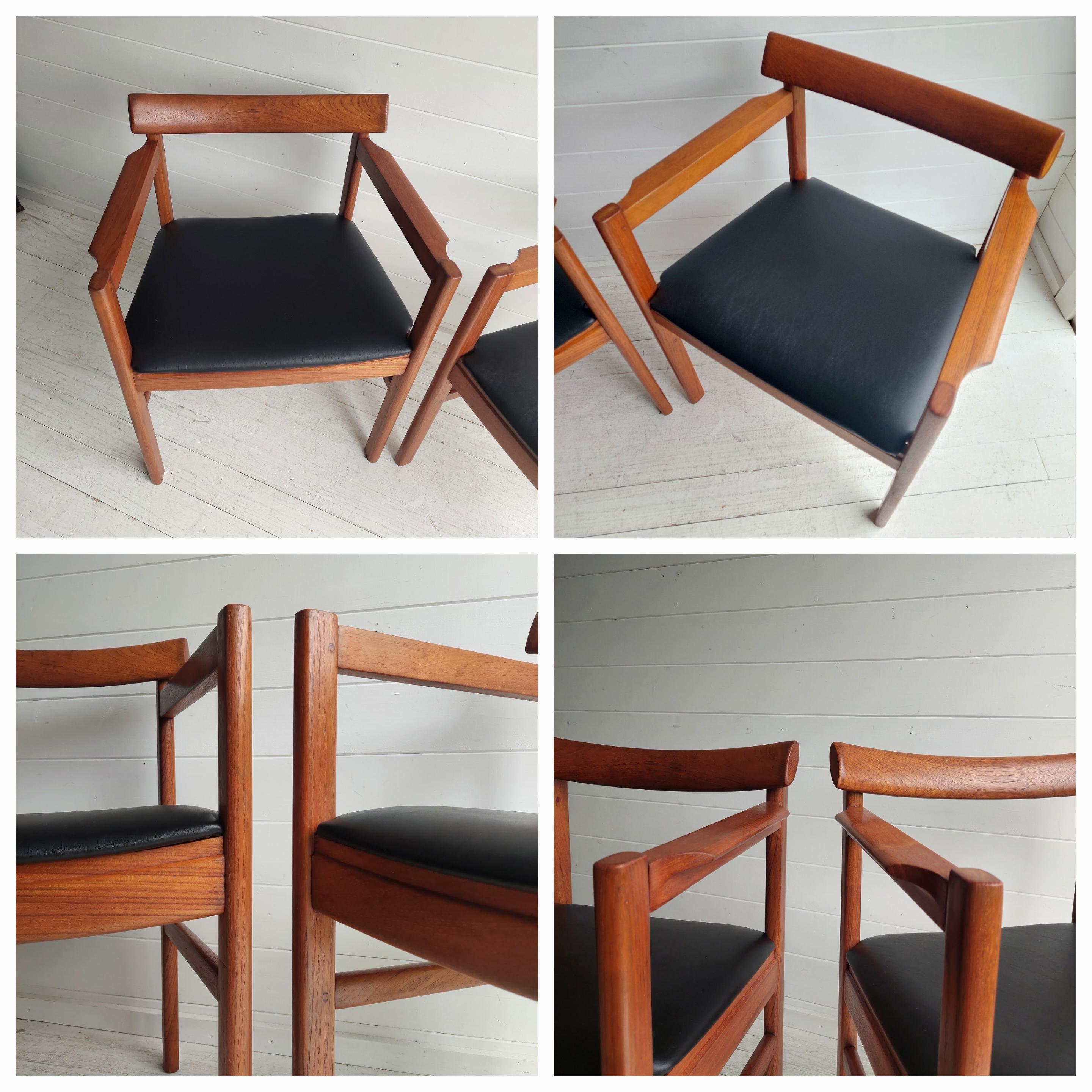 Mid Century teak Danish dining chairs set of 6, 1960s 13