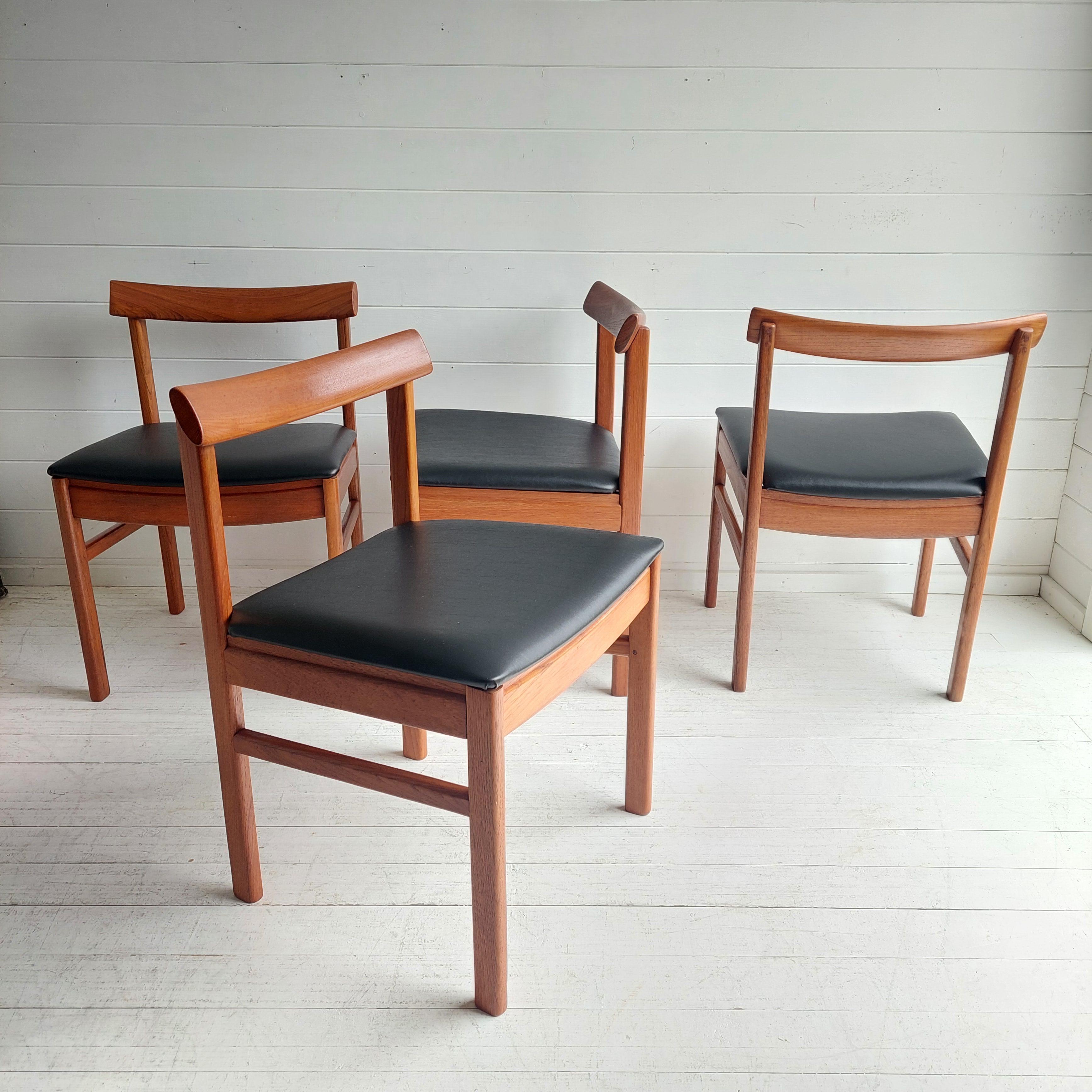 Mid Century teak Danish dining chairs set of 6, 1960s 2