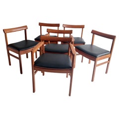 Mid Century teak Danish dining chairs set of 6, 1960s